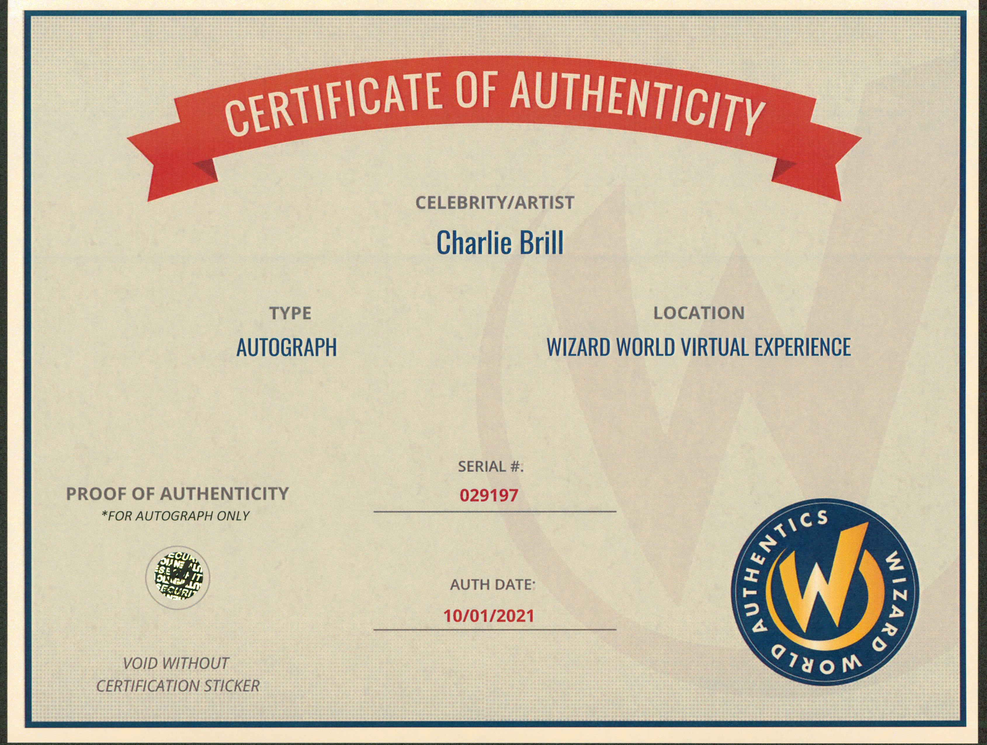 Charlie Brill Silk Stalkings Authentic Signed 8x10 Photo Wizard World #029197