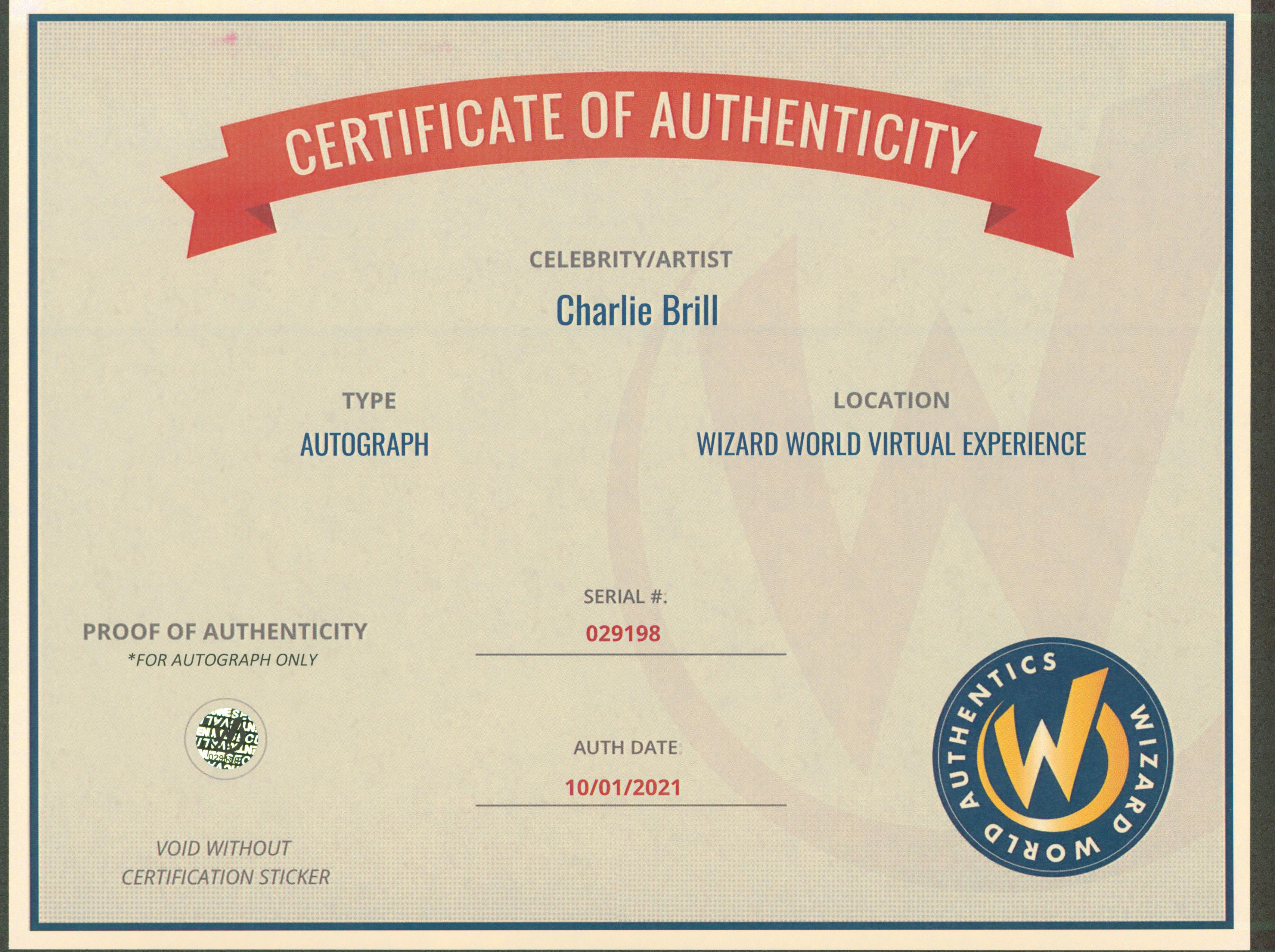 Charlie Brill Star Trek: The Original Series Signed 8x10 Photo Wizard World 3