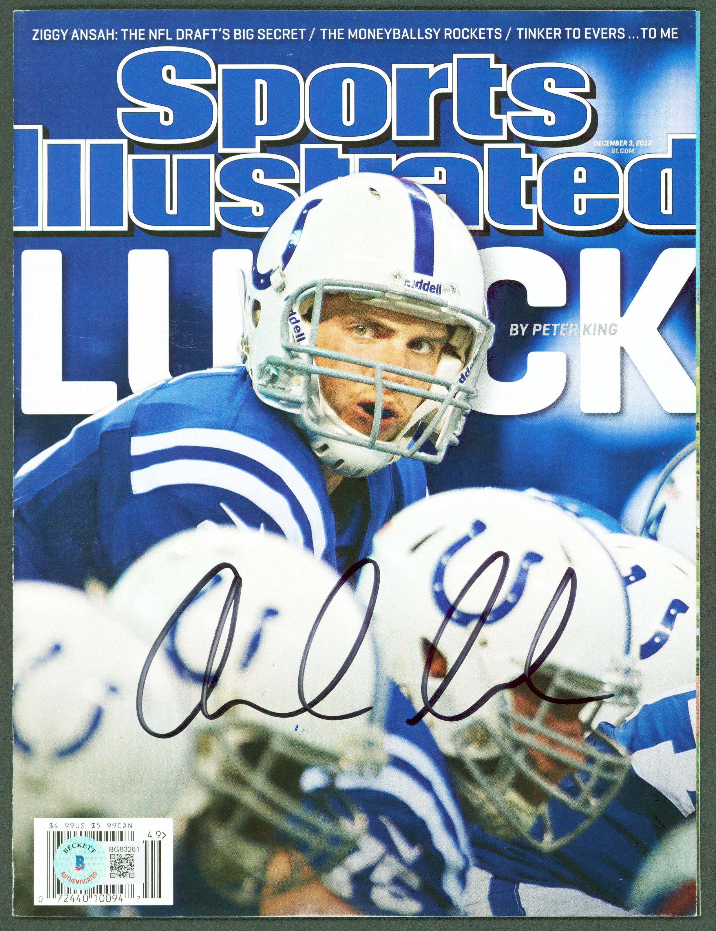 Colts Andrew Luck Authentic Signed 2012 Sports Illustrated Magazine BAS #BG83261