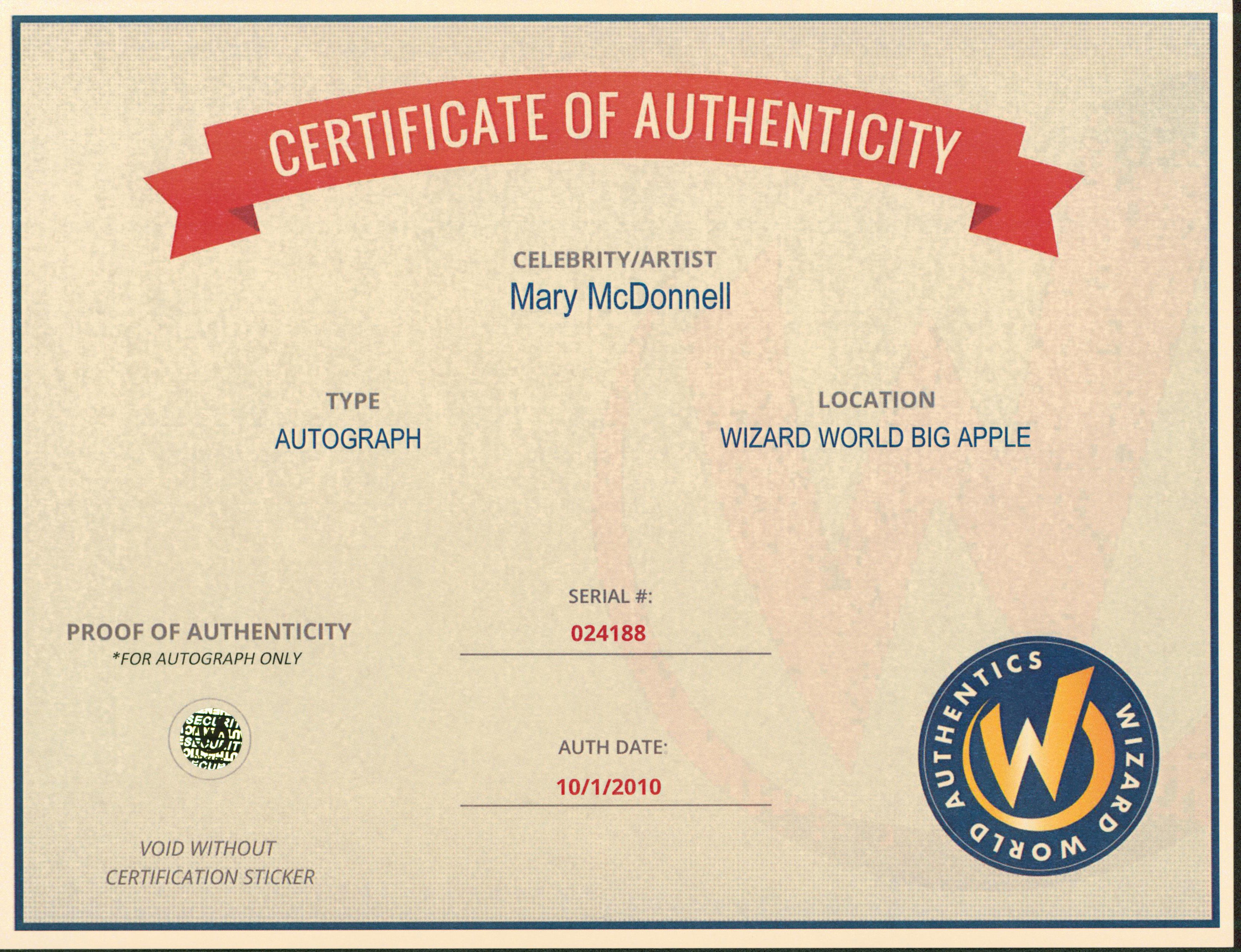 Mary McDonnell Dances with Wolves Authentic Signed 8x10 Photo Wizard World 1