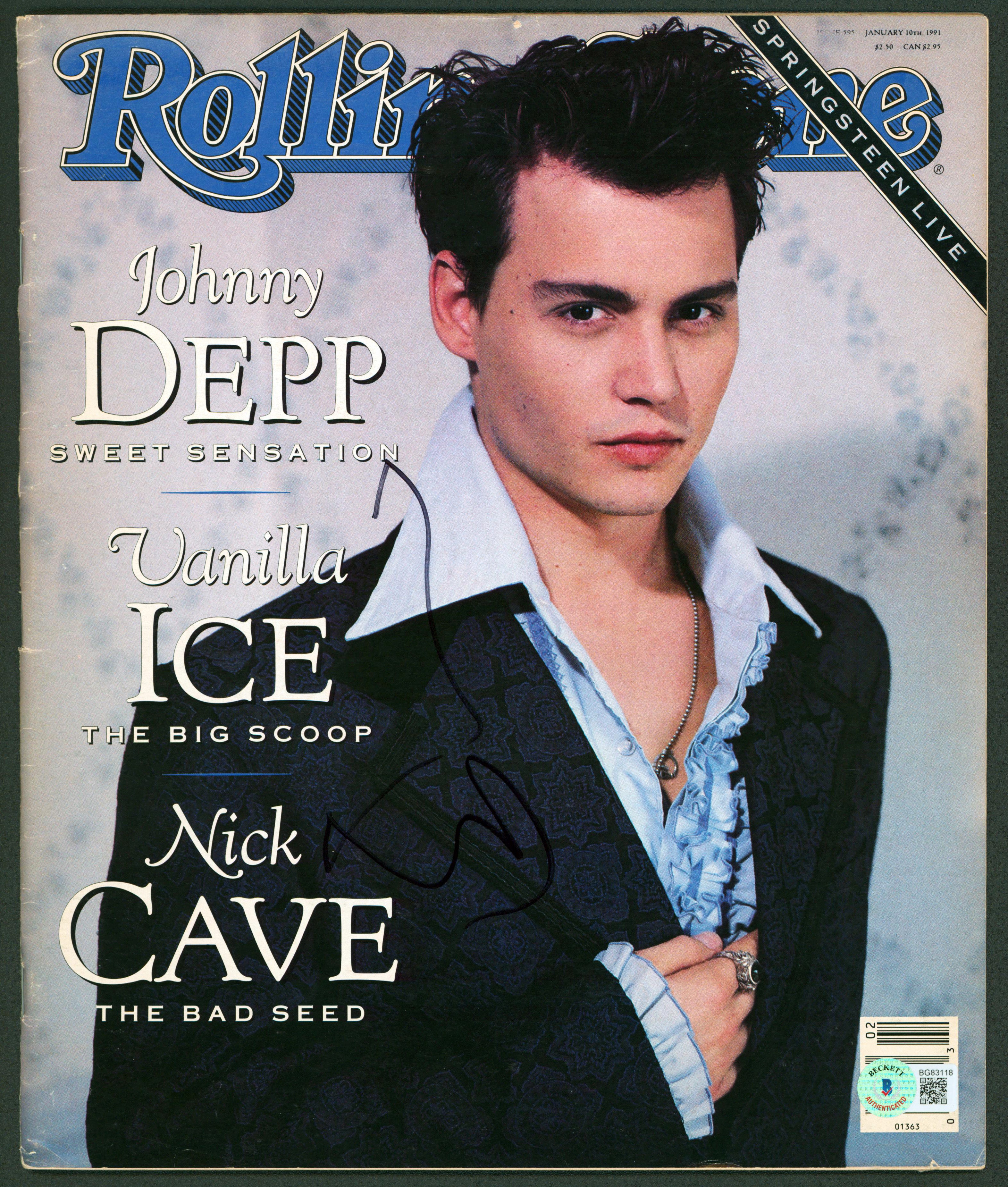 Johnny Depp Authentic Signed 1991 Rolling Stone Magazine BAS #BG83118