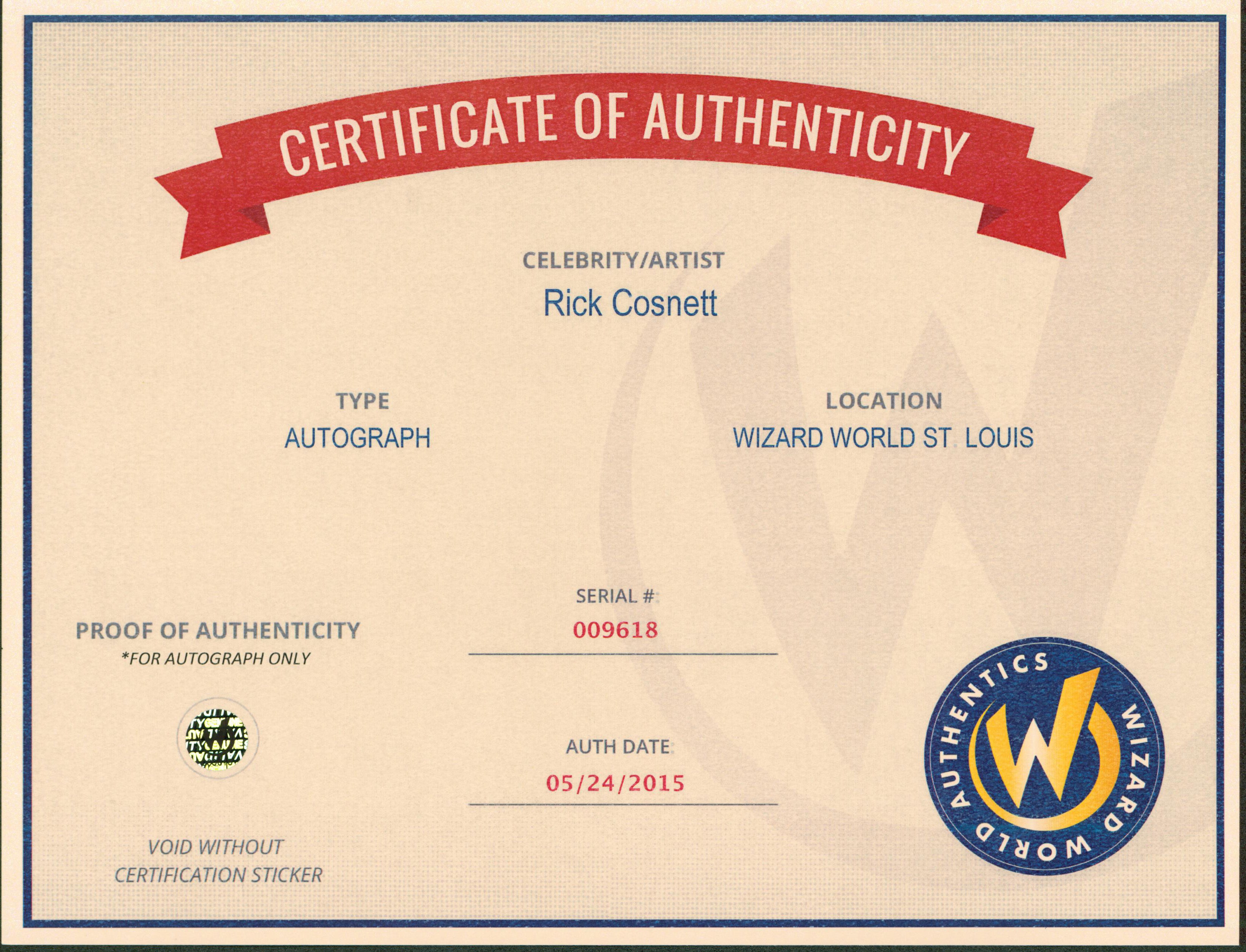 Rick Cosnett The Flash Authentic Signed 8x10 Photo Wizard World 1