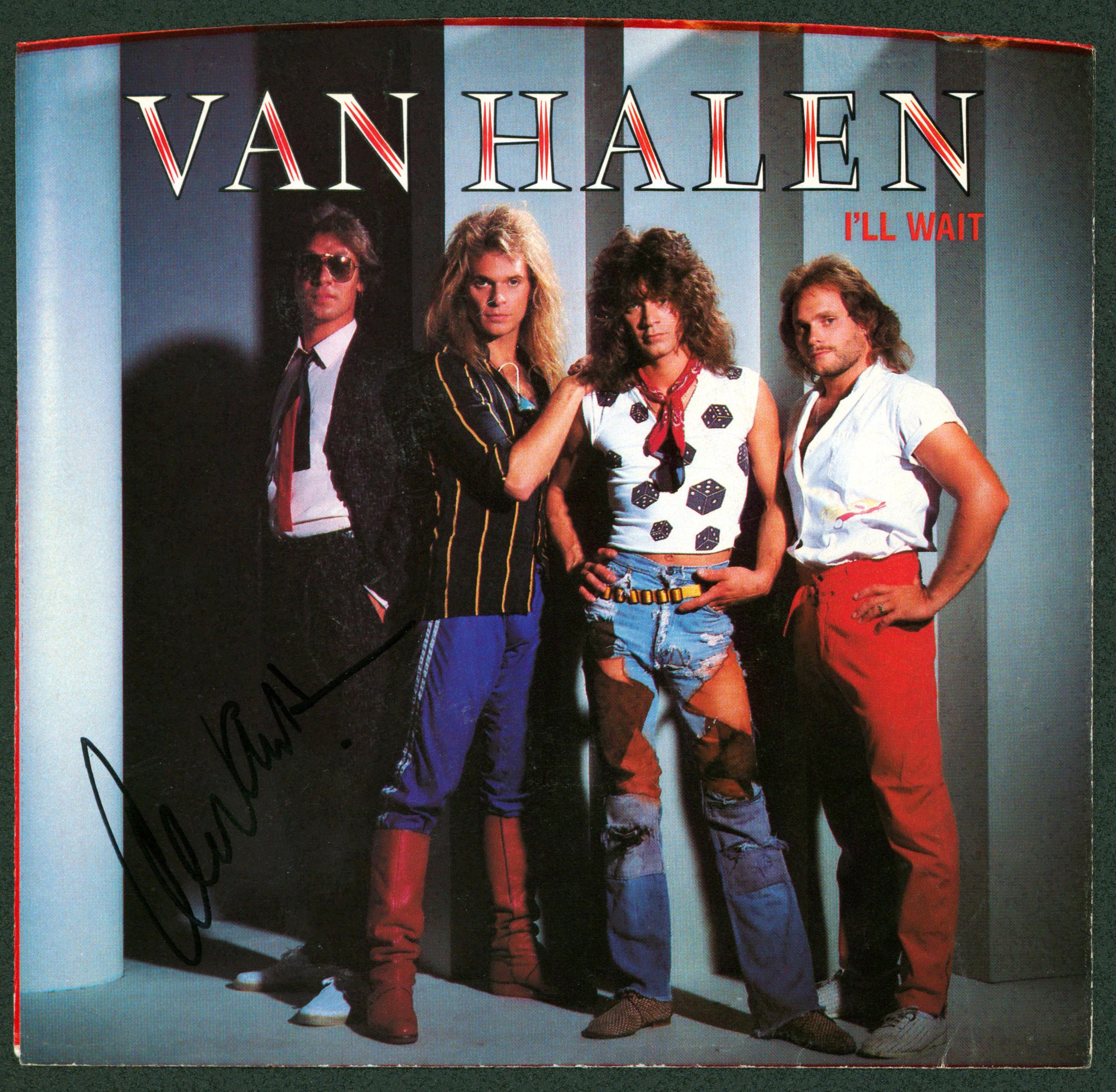 Alex Van Halen Authentic Signed I'll Wait 45 RPM Album Cover BAS #BG79167