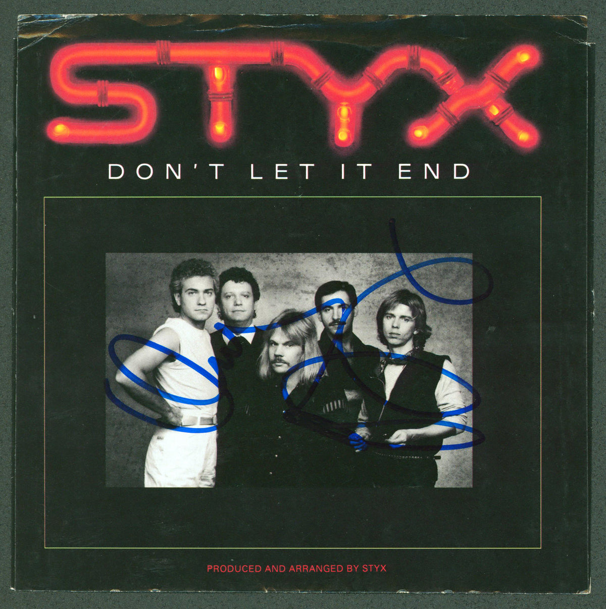 Dennis Deyoung Styx Signed Don't Let It End 45 RPM Album Cover BAS #BG79173