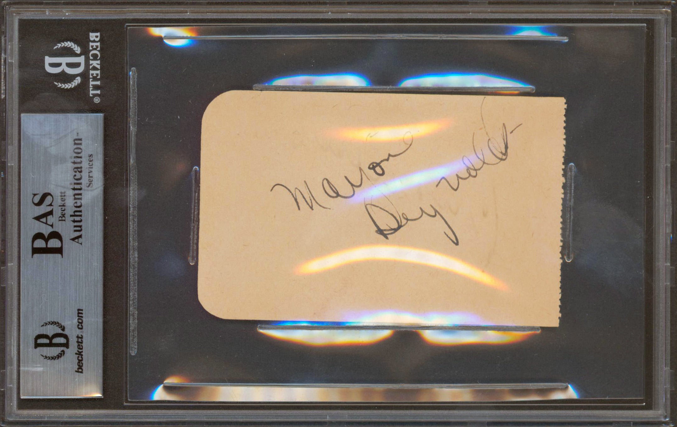 Bud Abbott Abbott & Costello Authentic Signed 2.4x3.85 Album Page BAS Slabbed