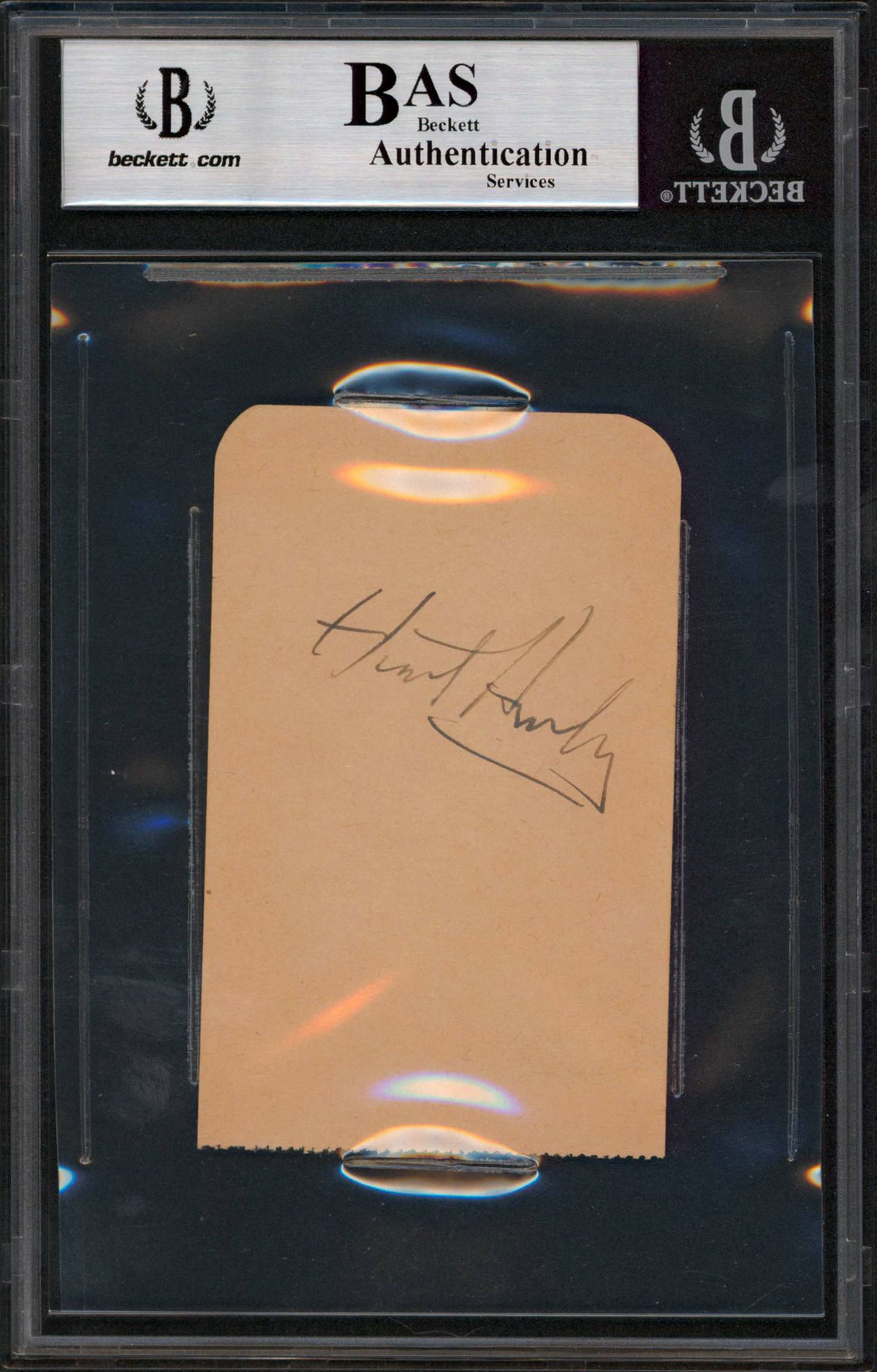 Bing Crosby White Christmas Authentic Signed 2.4x3.85 Album Page BAS Slabbed