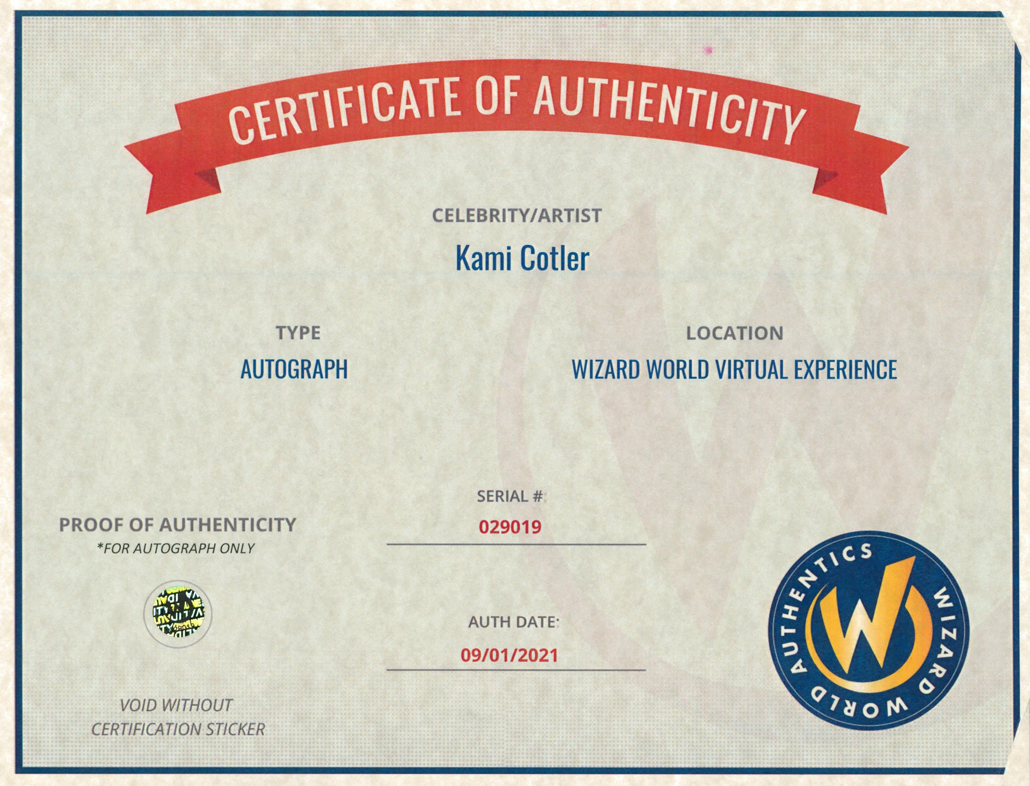 Kami Cotler The Waltons Authentic Signed 8x10 Photo Autographed Wizard World 4