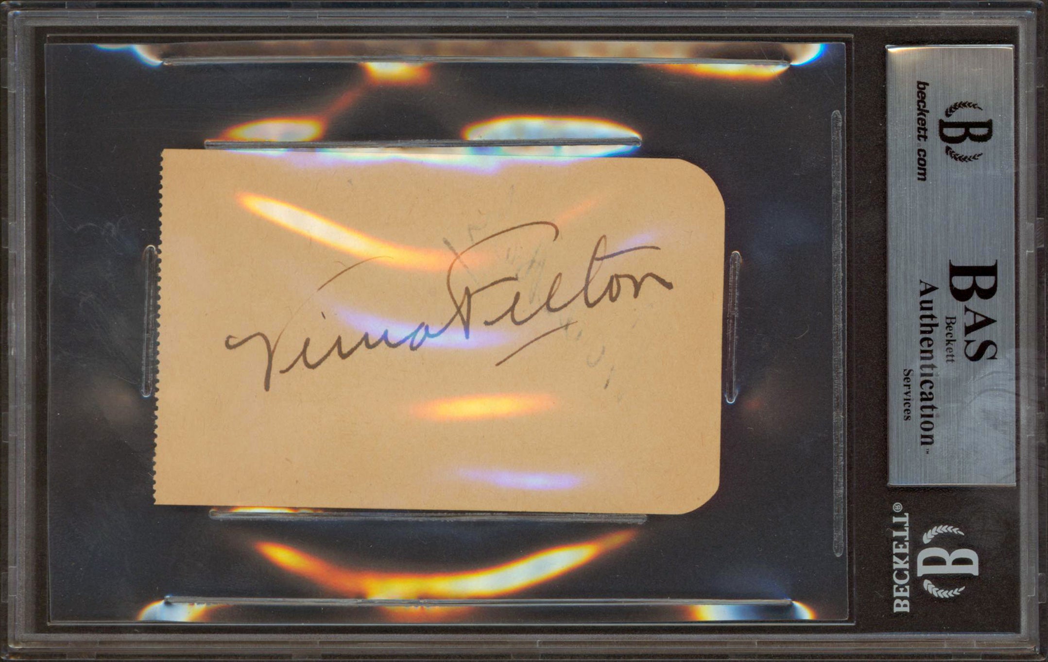 Alan Hale & Verna Felton Authentic Signed 2.4x3.85 Album Page BAS Slabbed