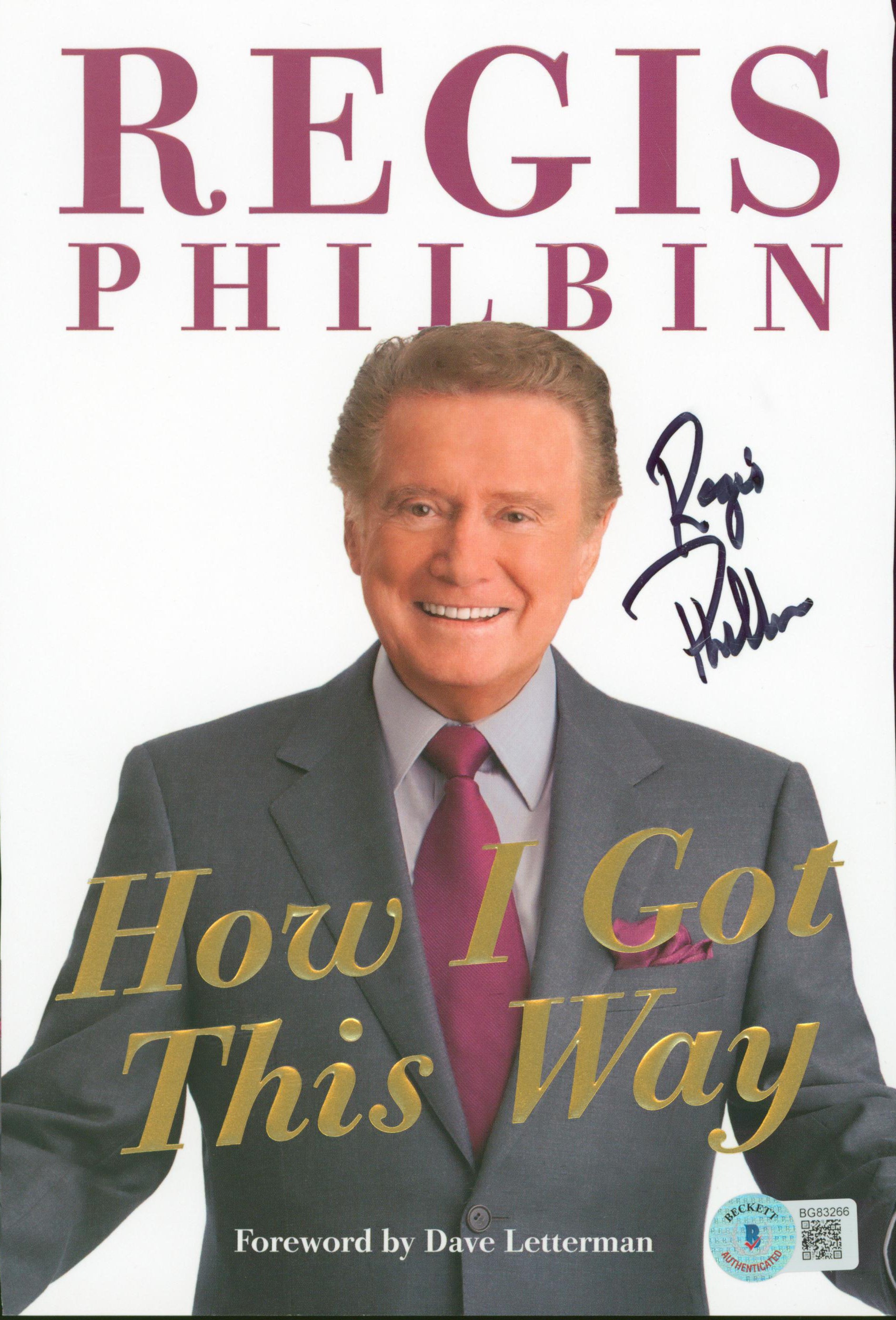 Regis Philbin Authentic Signed 6.25x9.25 Cut Signature Autographed BAS #BG83266