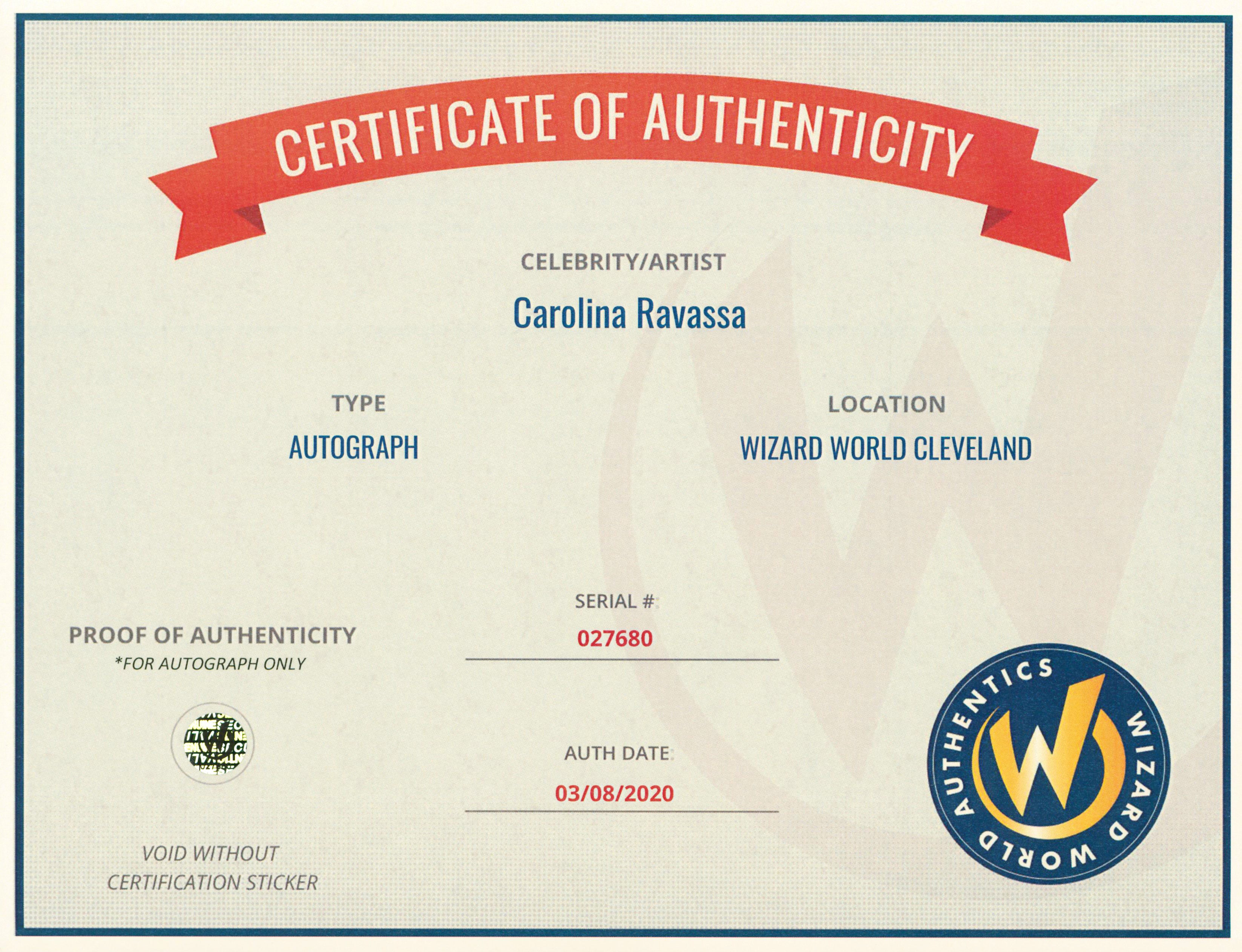 Carolina Ravassa Overwatch "Boop!" Authentic Signed 8x10 Photo Wizard World 1