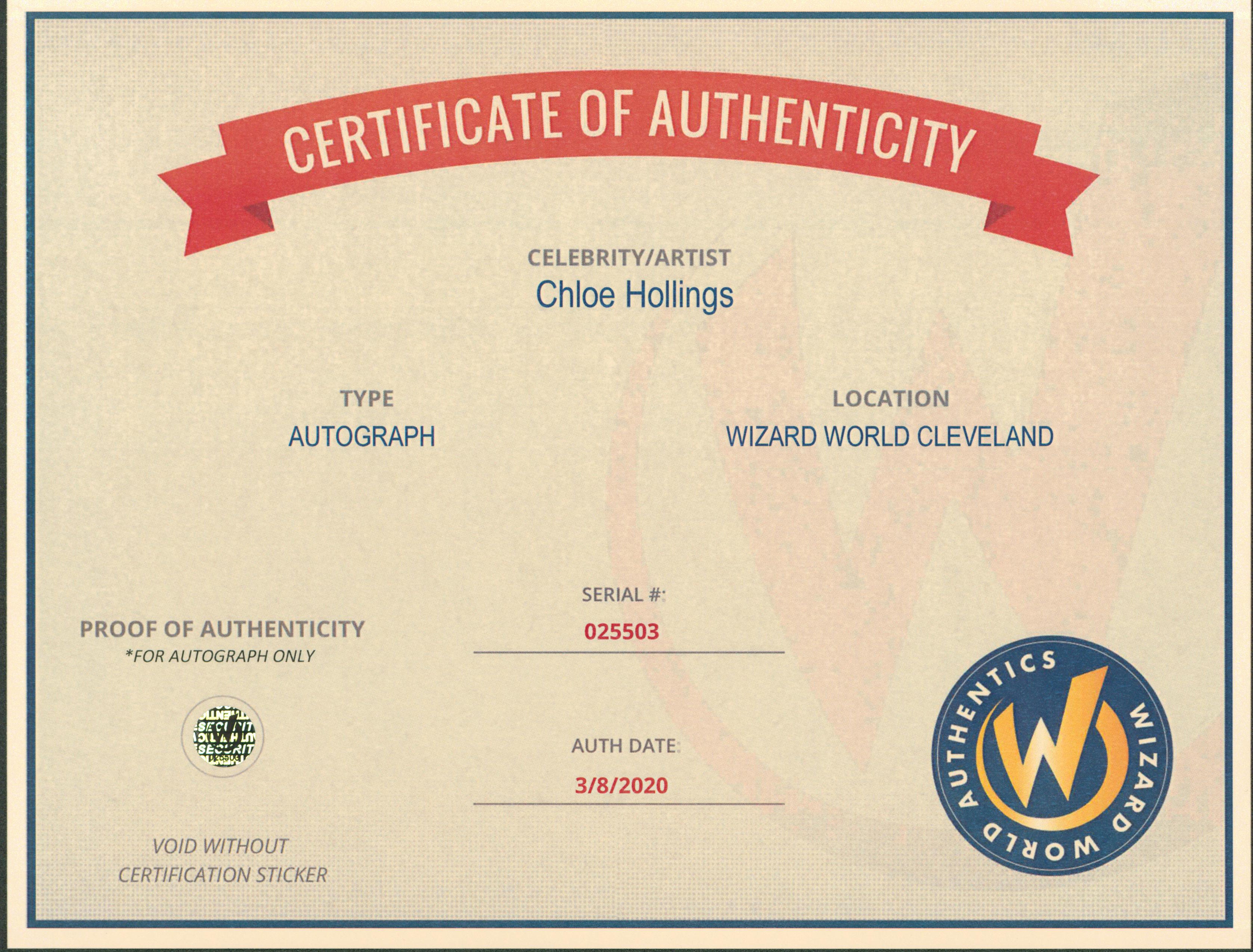 Chloe Hollings Overwatch Authentic Signed 8x10 Photo Autographed Wizard World 2