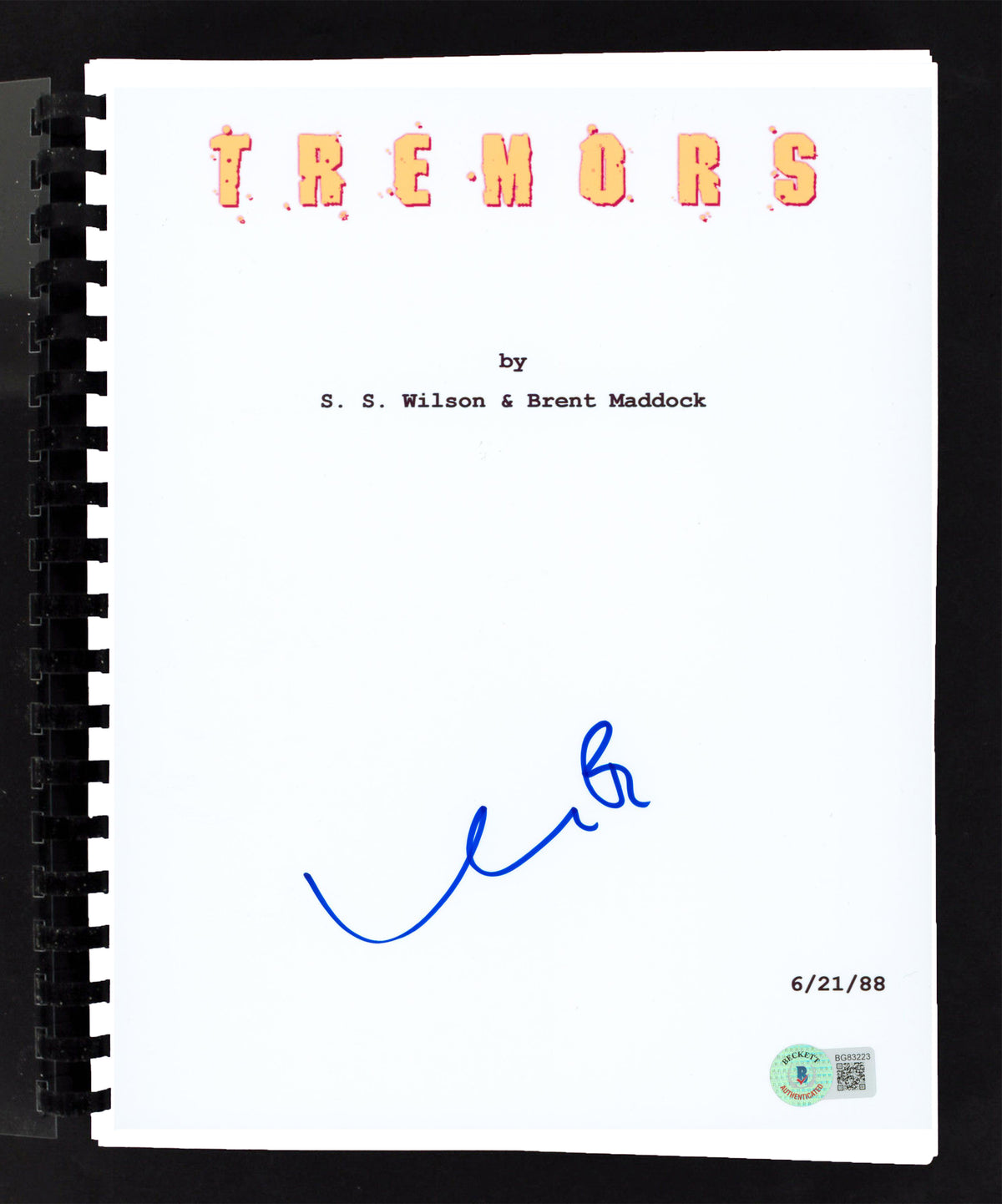 Kevin Bacon Tremors Authentic Signed Movie Script Autographed BAS #BG83223