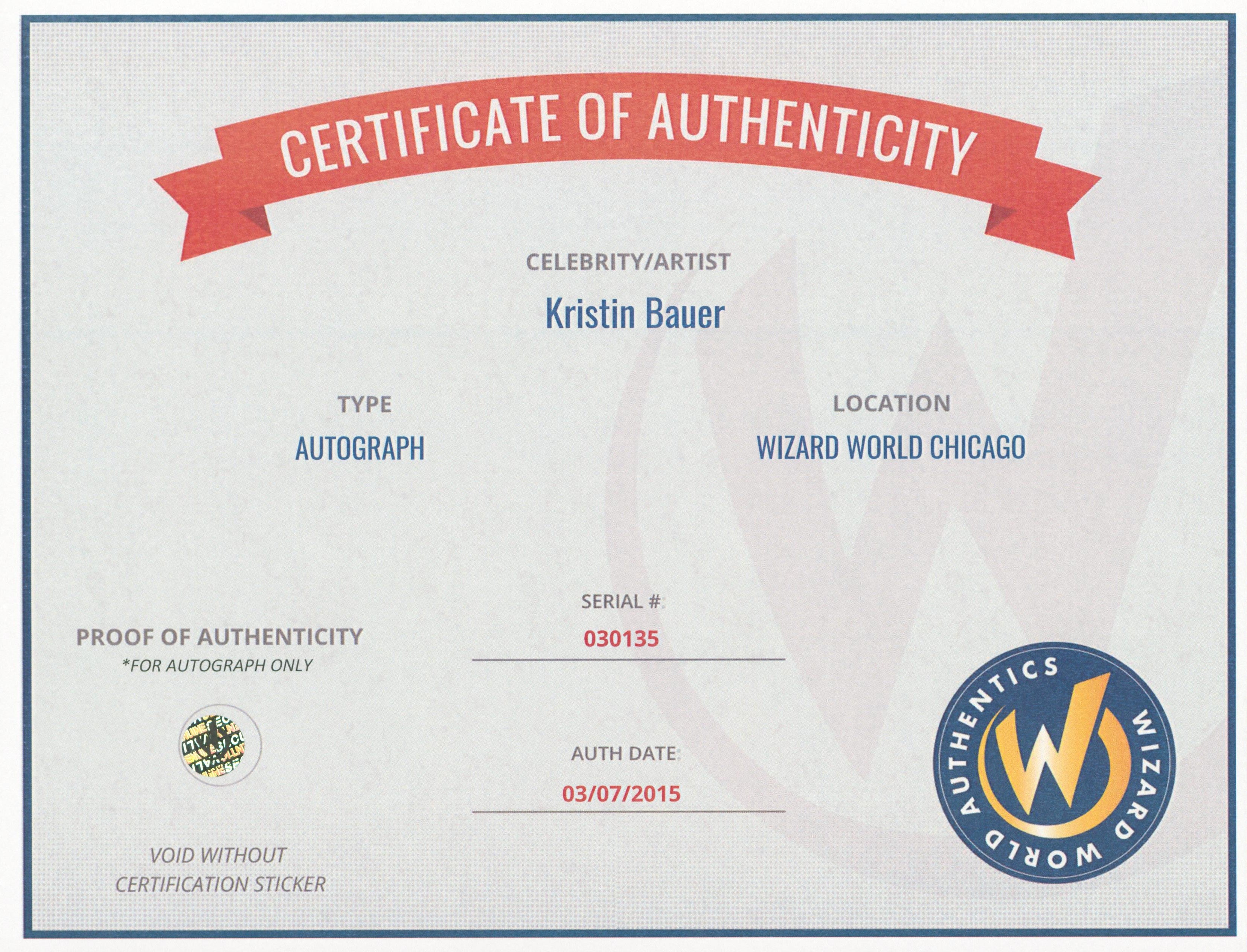 Kristin Bauer True Blood Authentic Signed 8x10 Photo Wizard World #030135