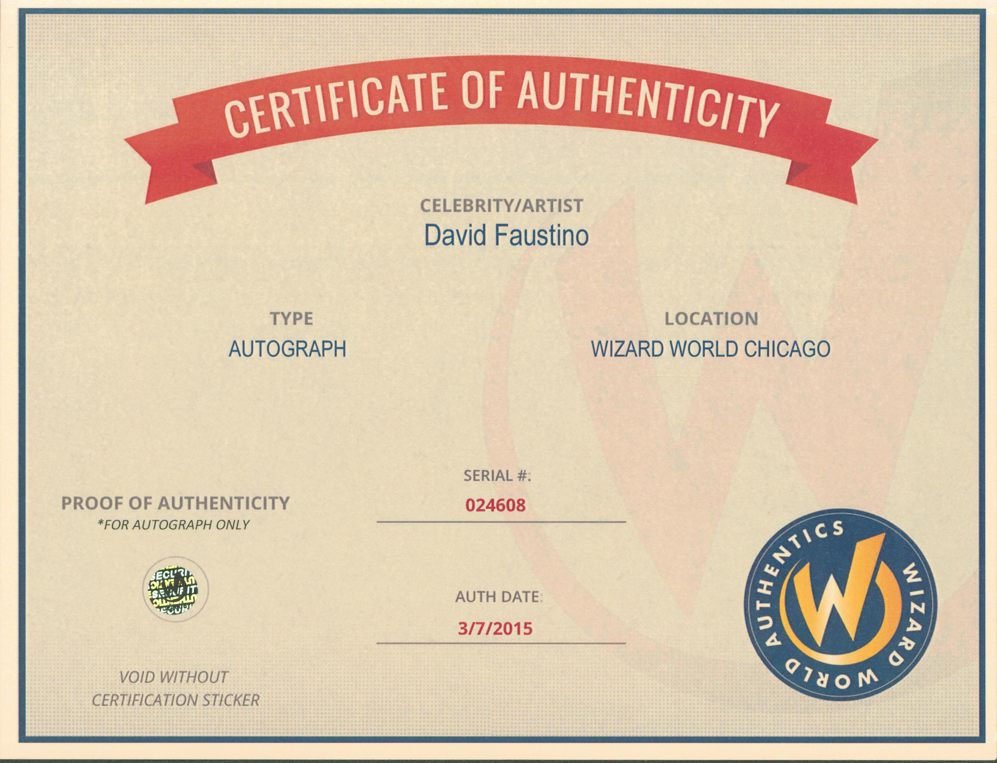 David Faustino Married With Children Authentic Signed 8x10 Photo Wizard World 8