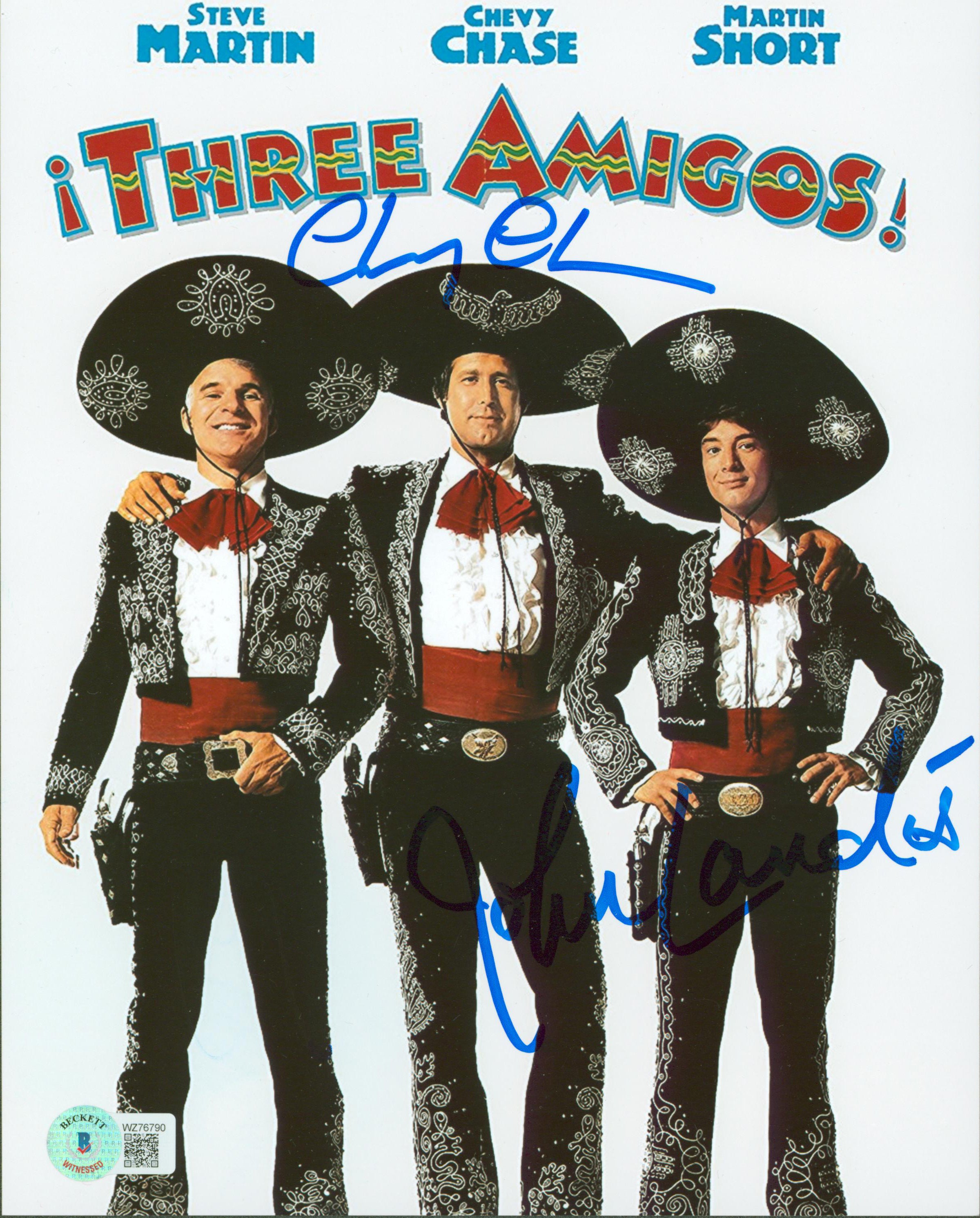 Chevy Chase & John Landis Three Amigos! Authentic Signed 8x10 Photo BAS #WZ76790