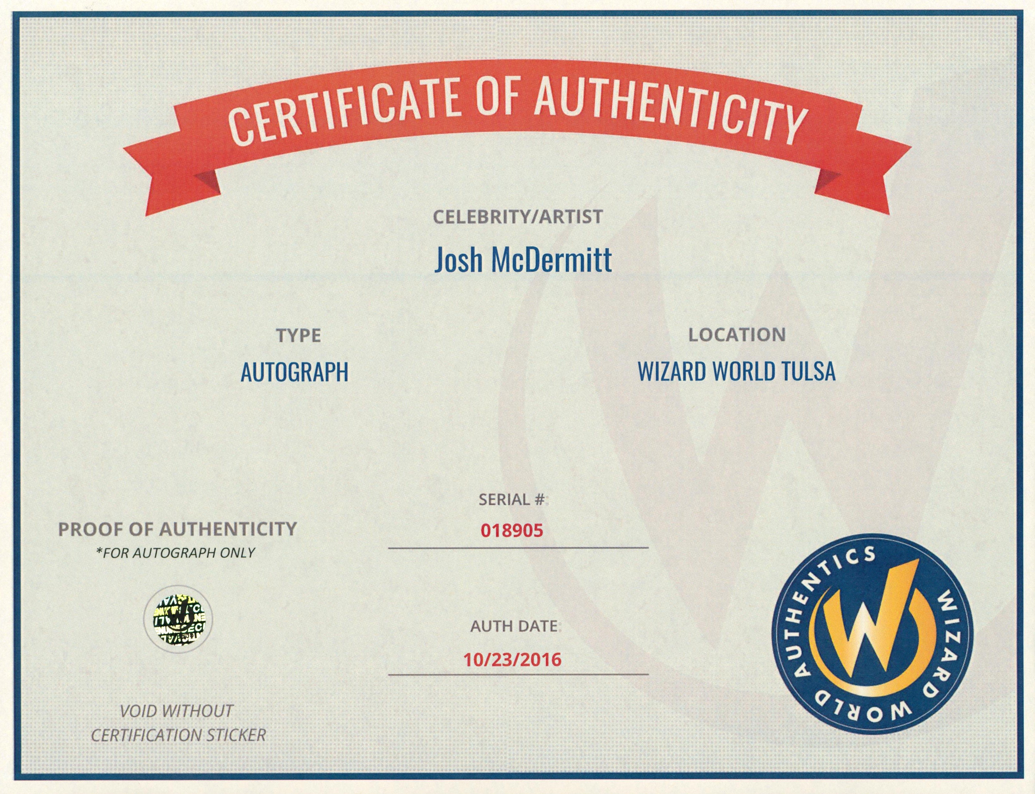 Josh McDermitt Walking Dead "Eugene" Authentic Signed 8x10 Photo Wizard World 5