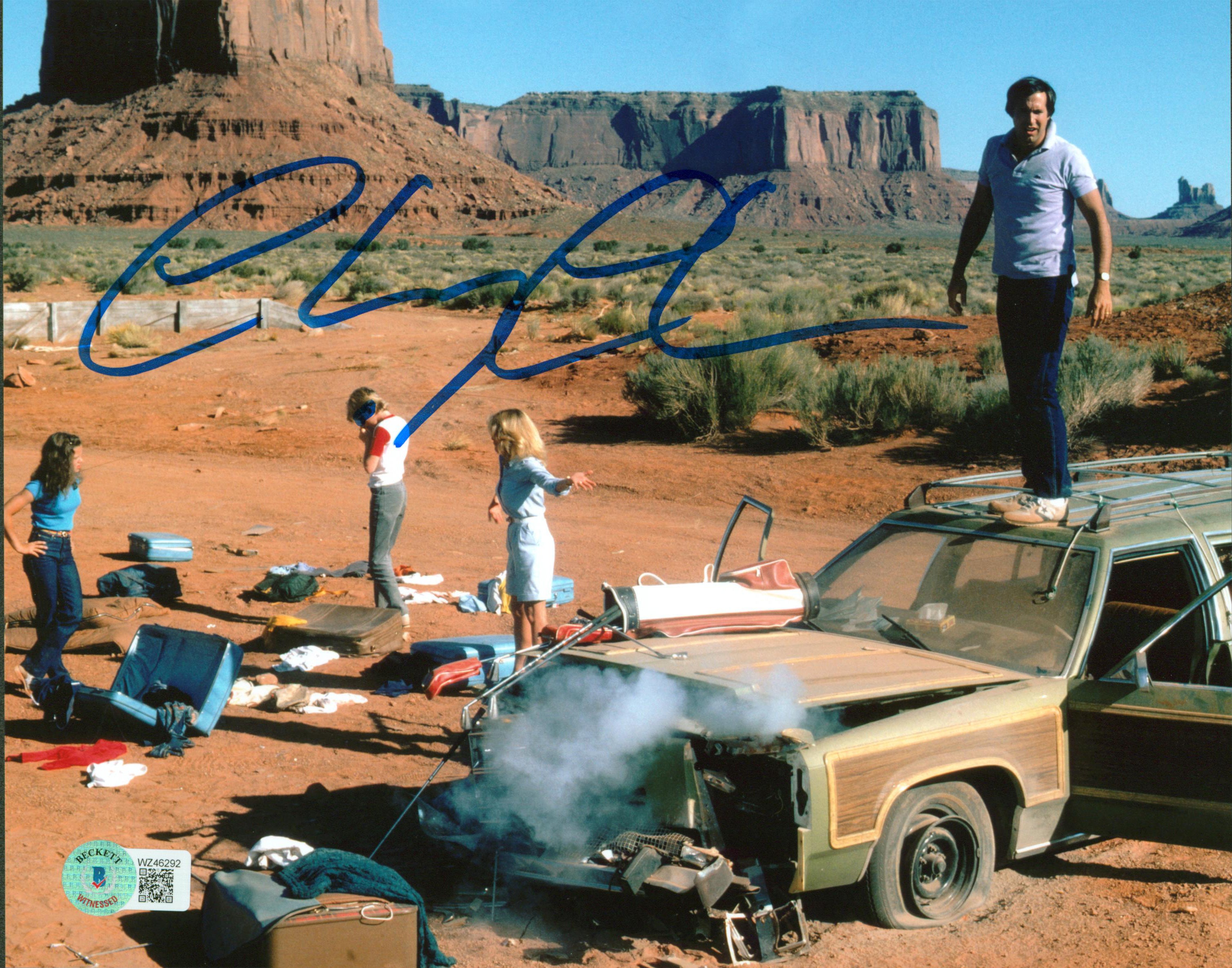 Chevy Chase National Lampoon's Vacation Signed 8x10 Photo BAS Witnessed 24