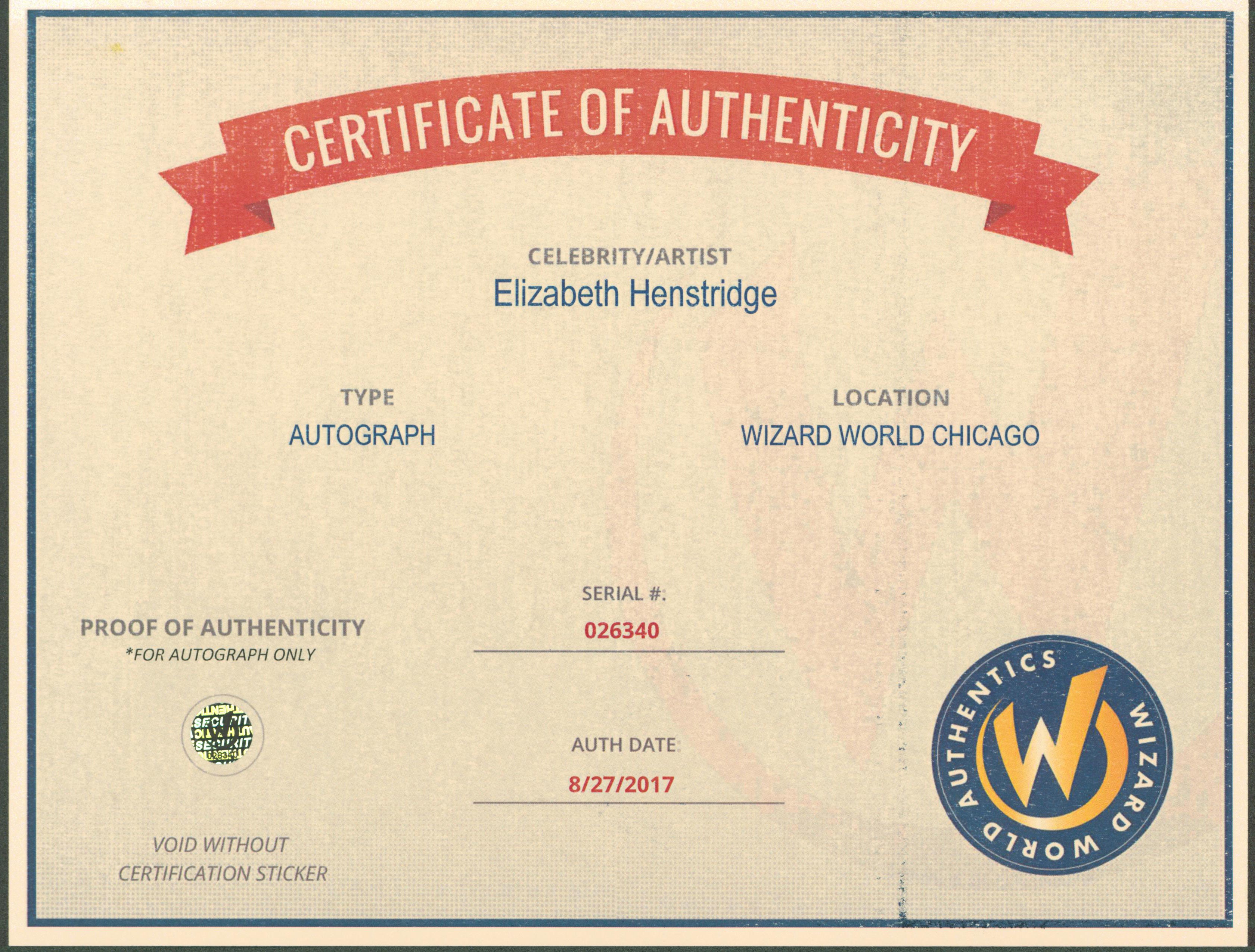 Elizabeth Henstridge Marvel's Agents of SHIELD Signed 8x10 Photo Wizard World 8