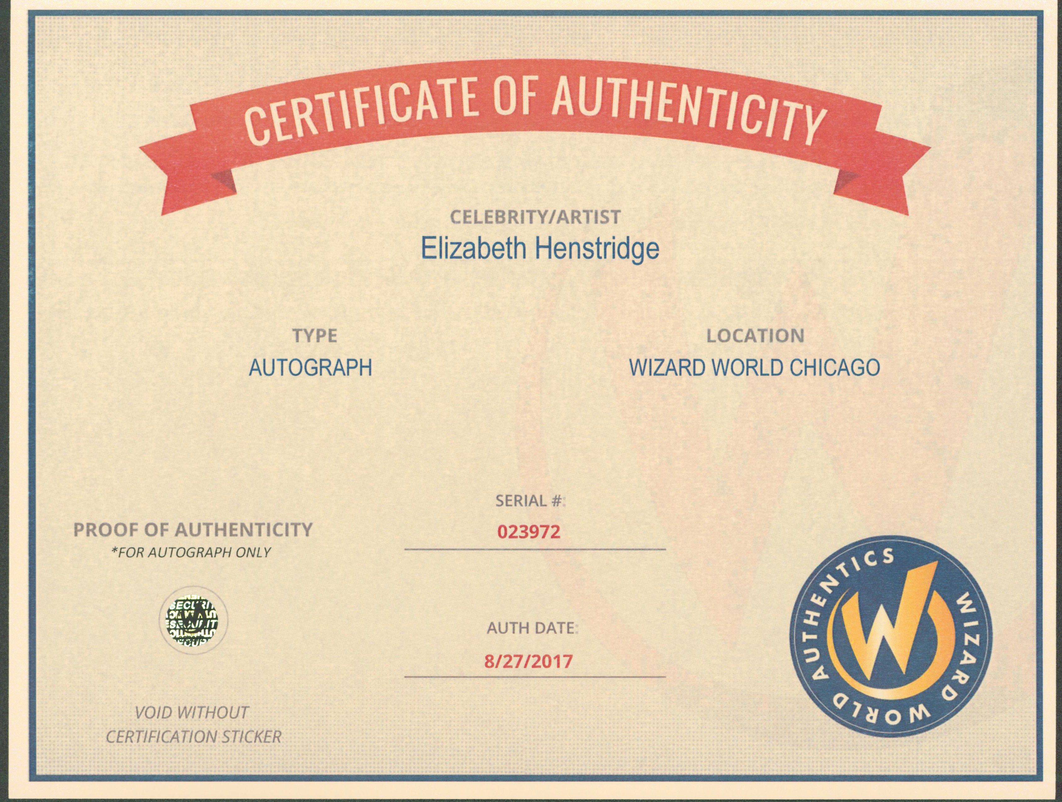 Elizabeth Henstridge Marvel's Agents of SHIELD Signed 8x10 Photo Wizard World 14