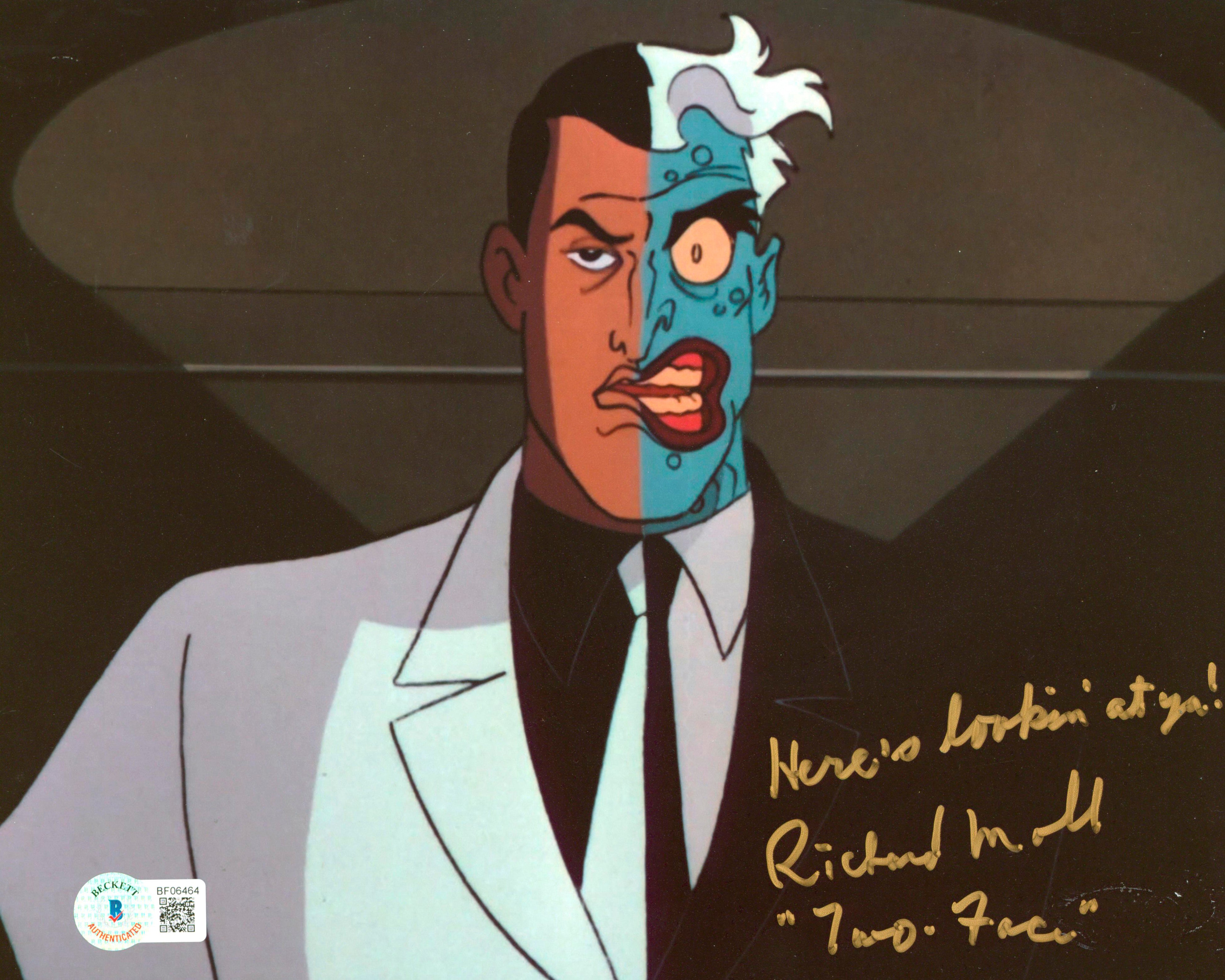 Richard Moll Batman Animated Series "Two Face" Signed 8x10 Photo BAS #BF06464