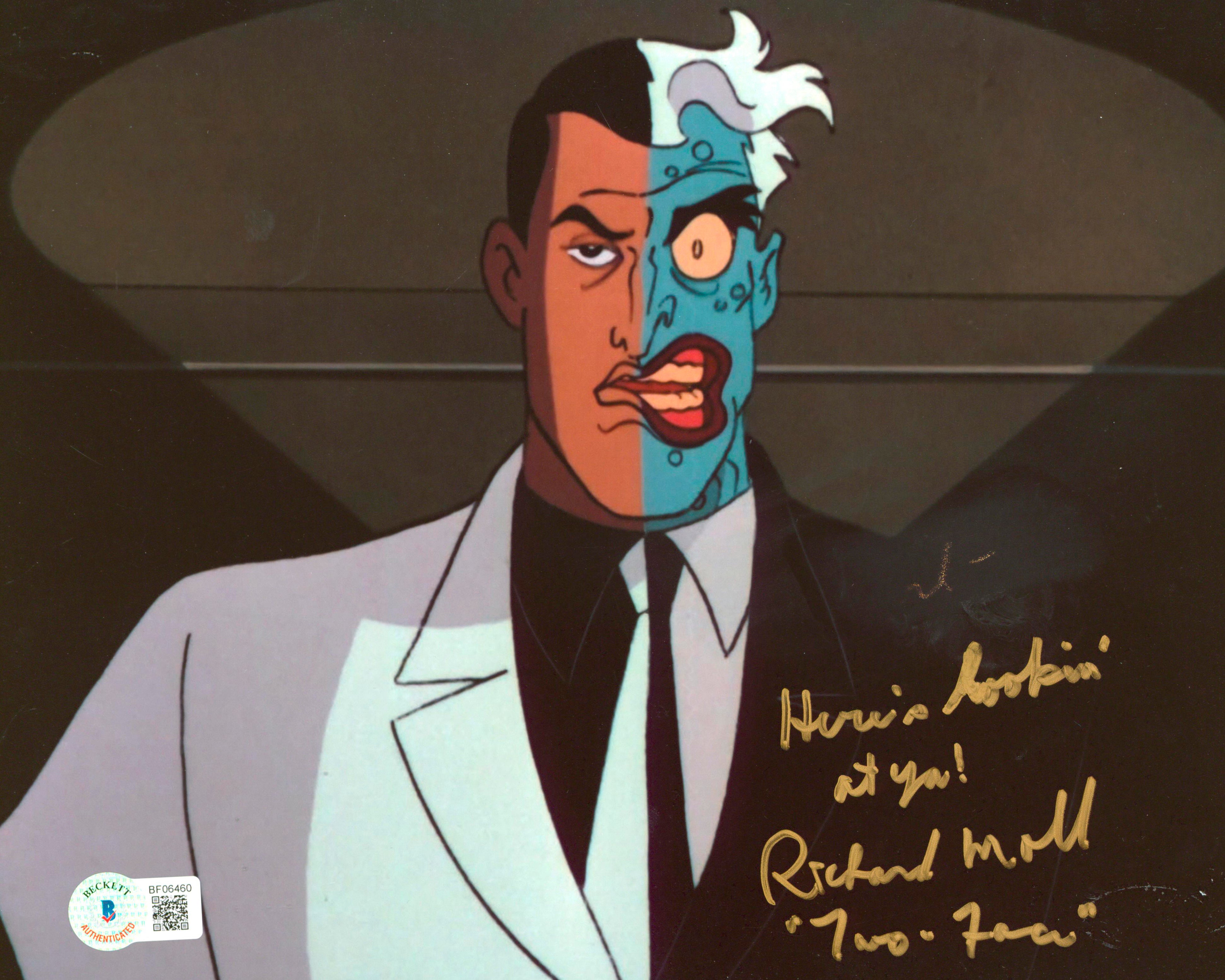 Richard Moll Batman Animated Series "Two Face" Signed 8x10 Photo BAS #BF06460
