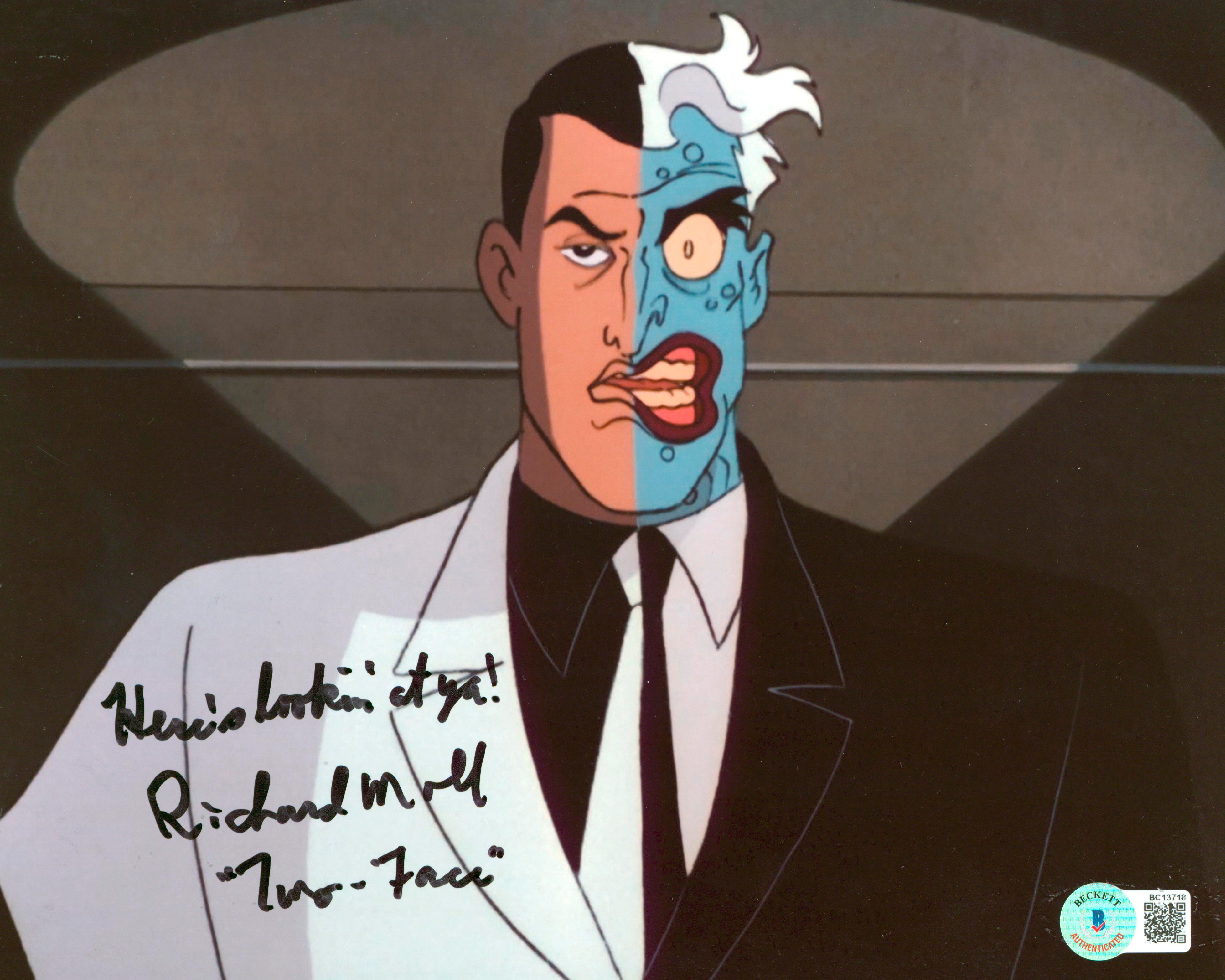 Richard Moll Batman Animated Series "Two Face" Signed 8x10 Photo BAS #BC13718