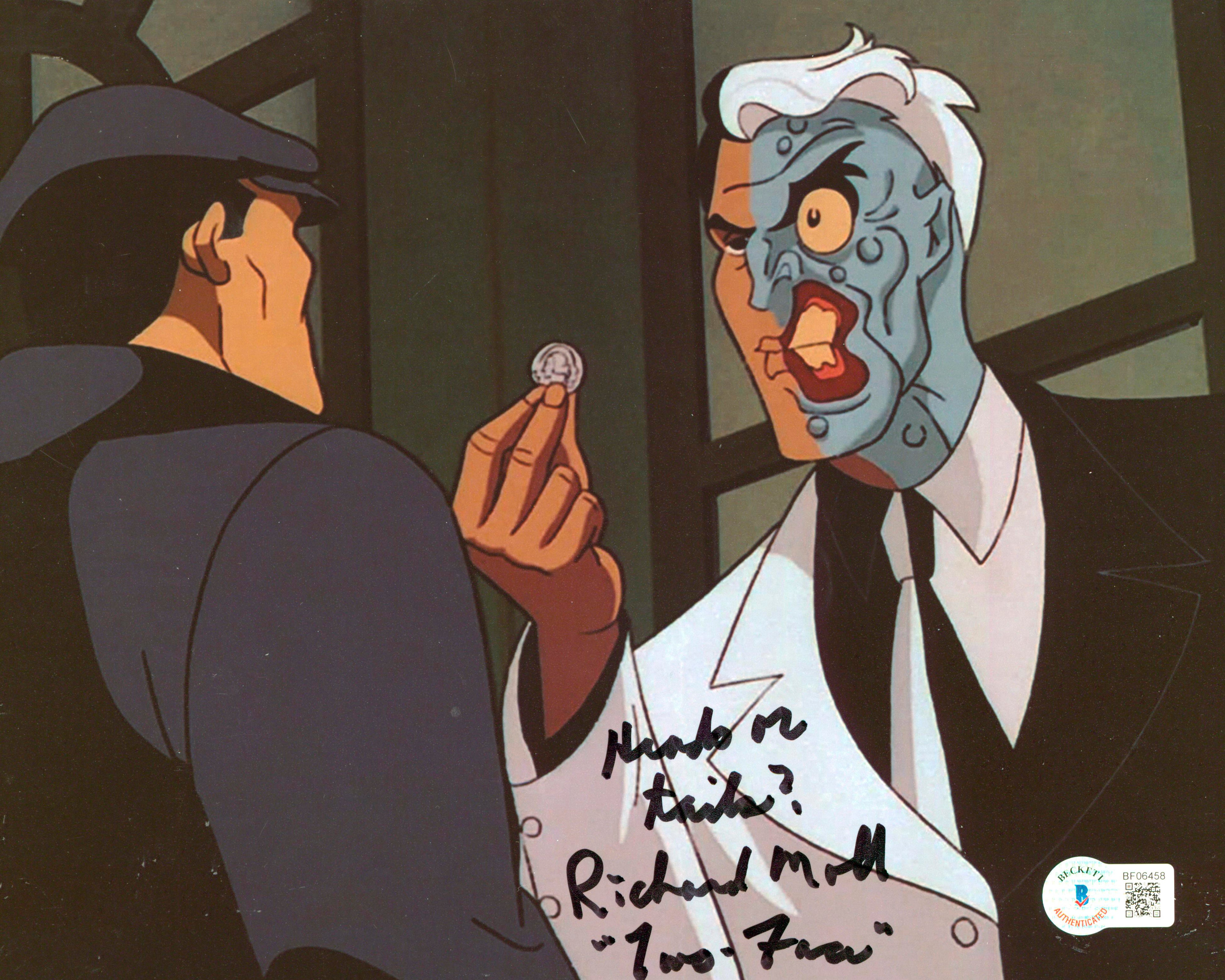 Richard Moll Batman Animated Series "Two Face" Signed 8x10 Photo BAS #BF06458