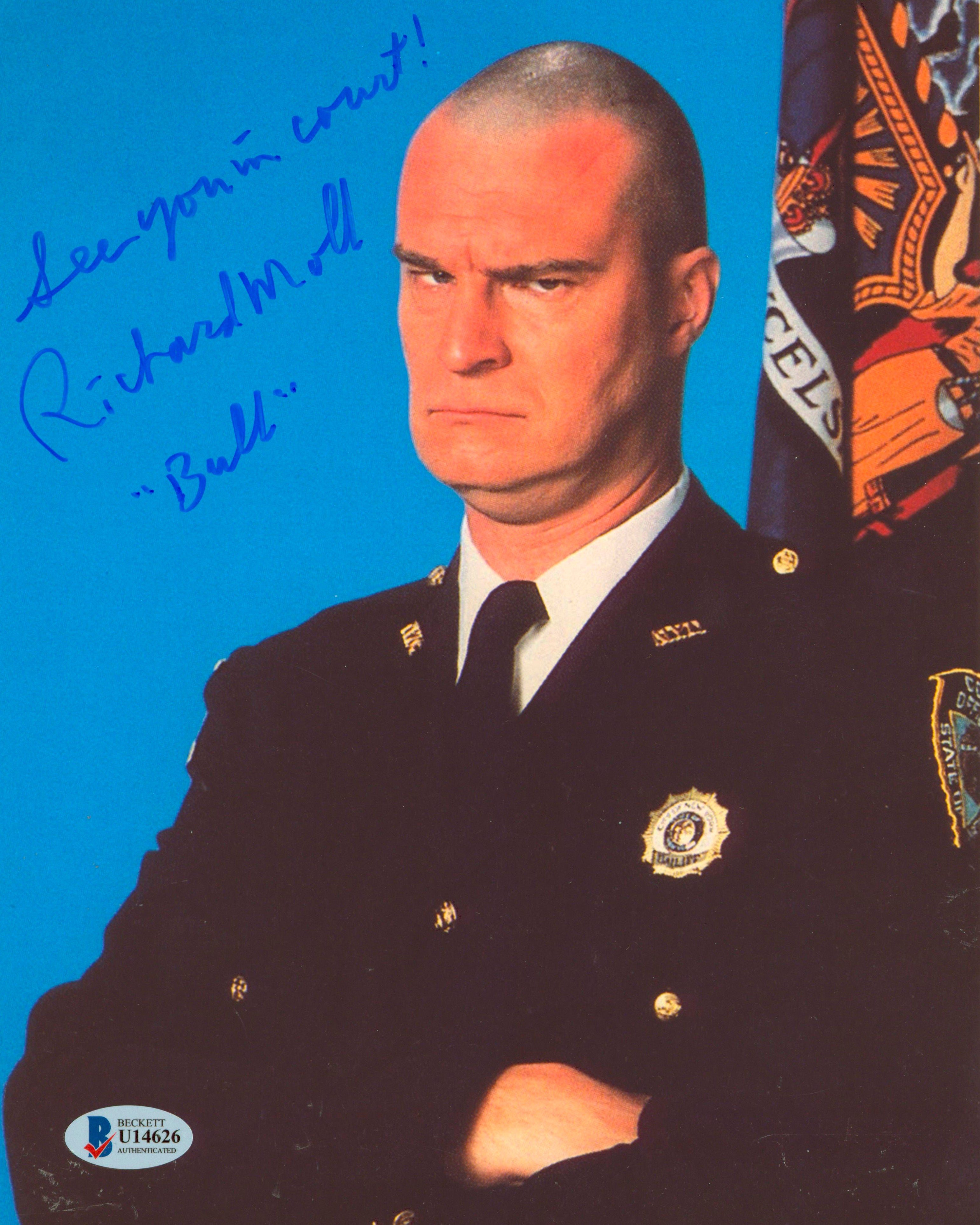 Richard Moll Night Court "See You In Court!" Signed 8x10 Photo BAS #U14626