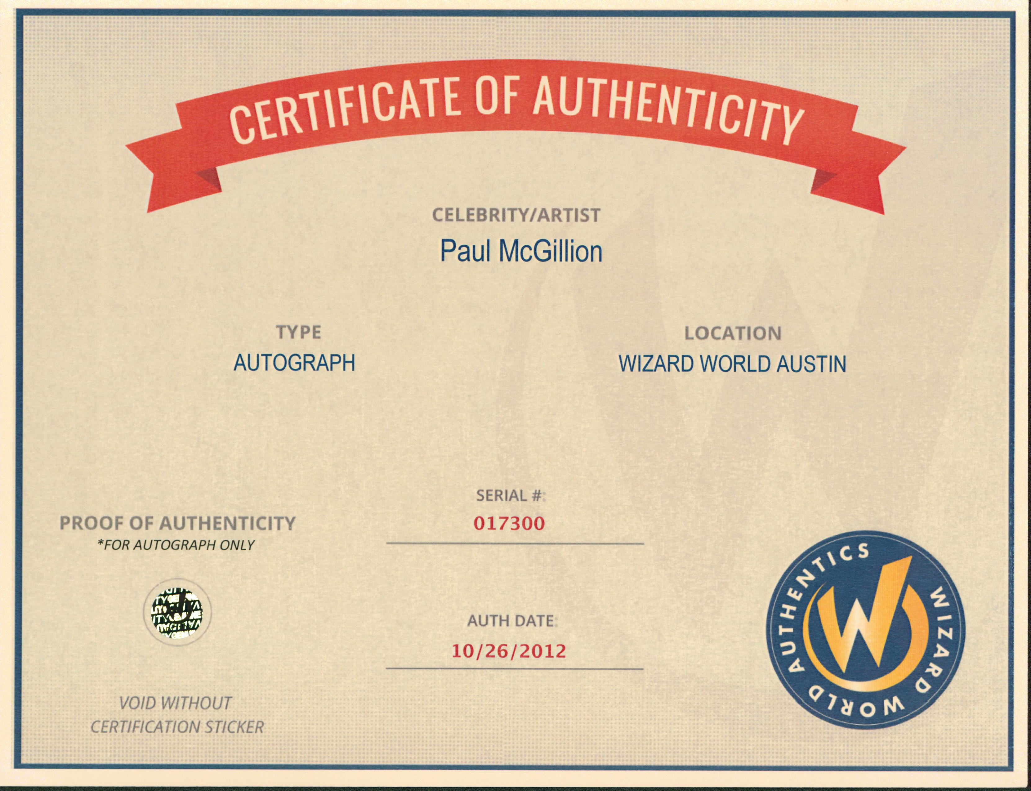 Paul McGillion Stargate Atlantis Authentic Signed 8x10 Photo Wizard World