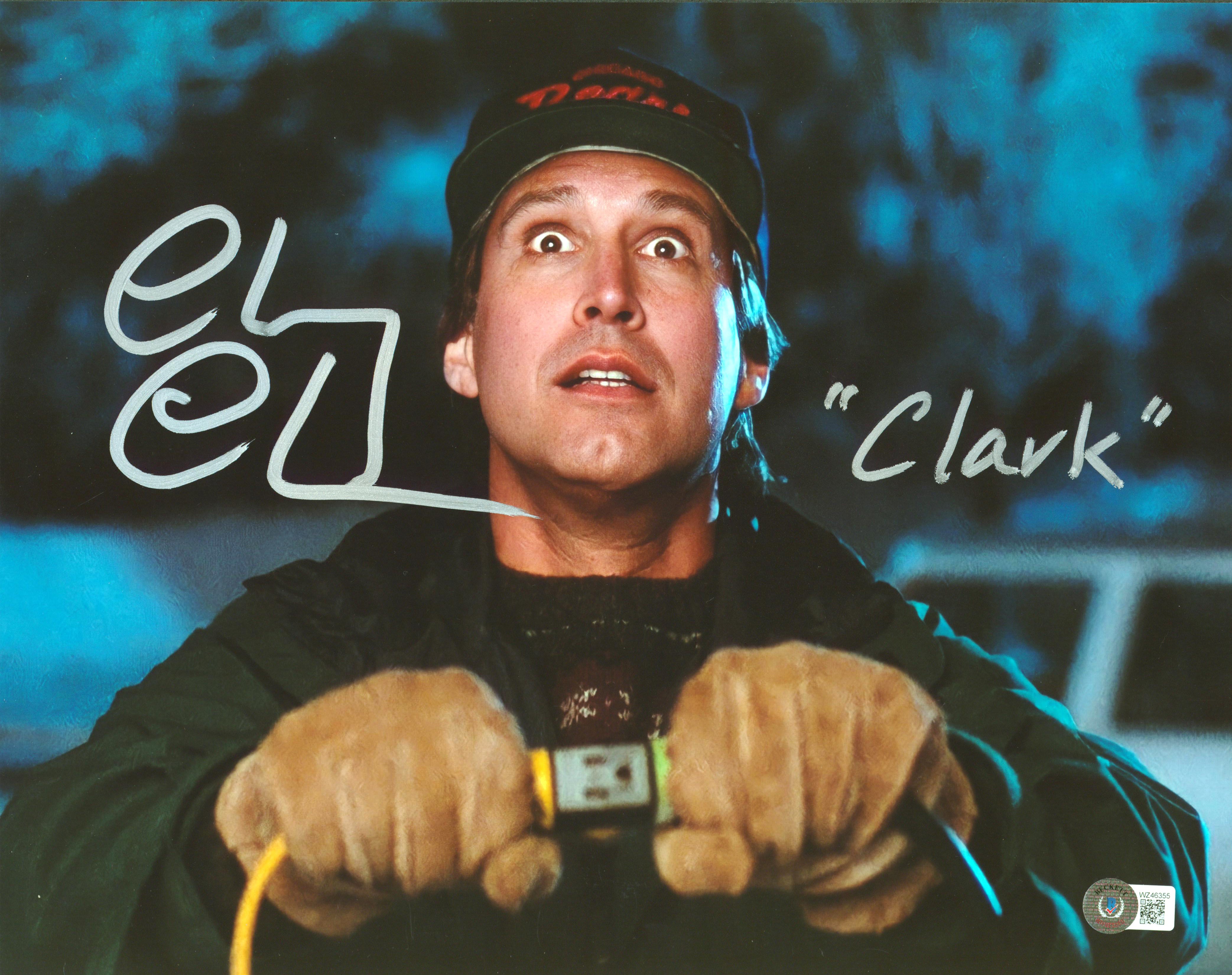 Chevy Chase Christmas Vacation "Clark" Signed 11x14 Photo BAS Witness #WZ46355