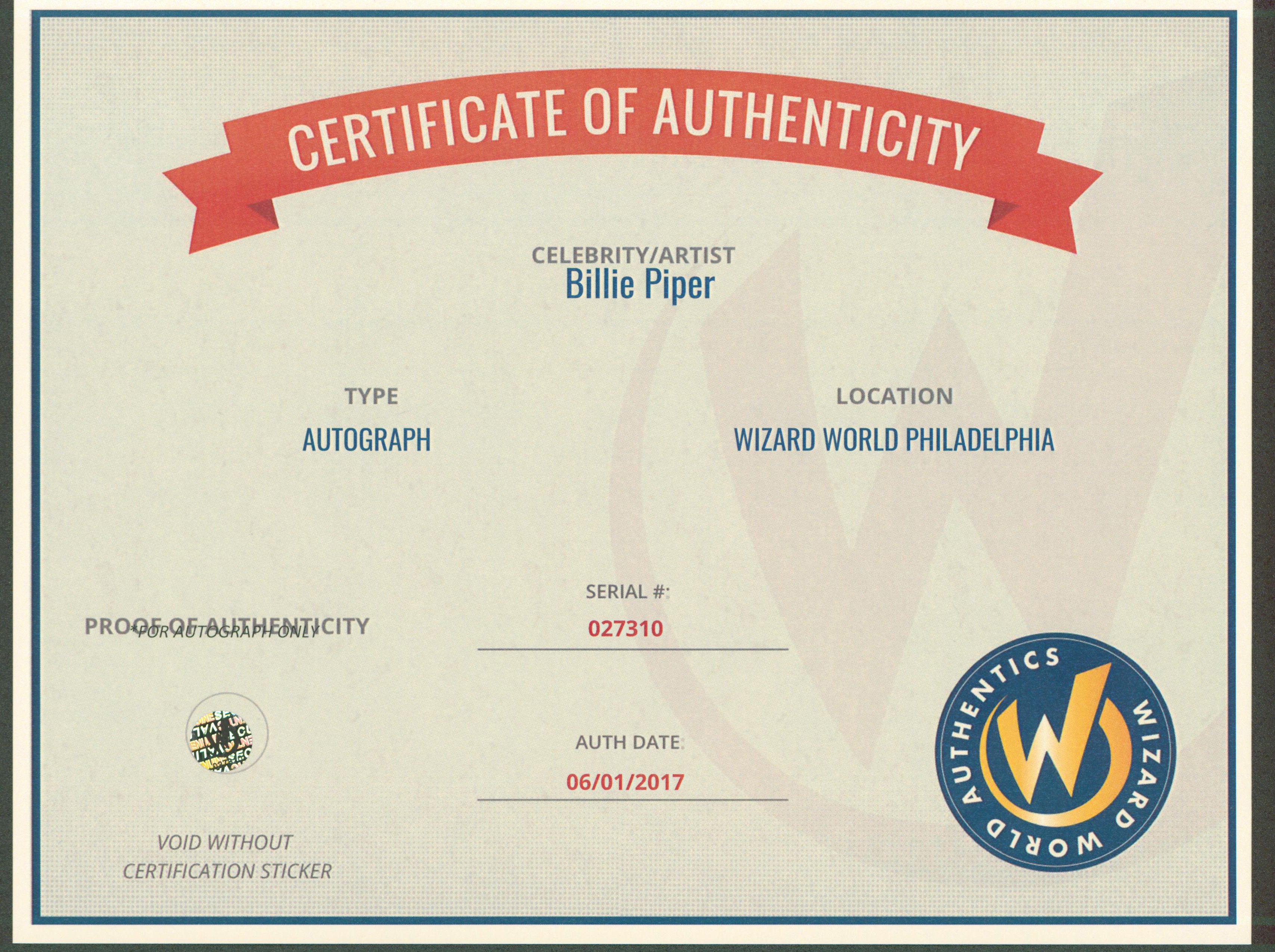 Billie Piper Doctor Who Authentic Signed 8x10 Photo Autographed Wizard World 2