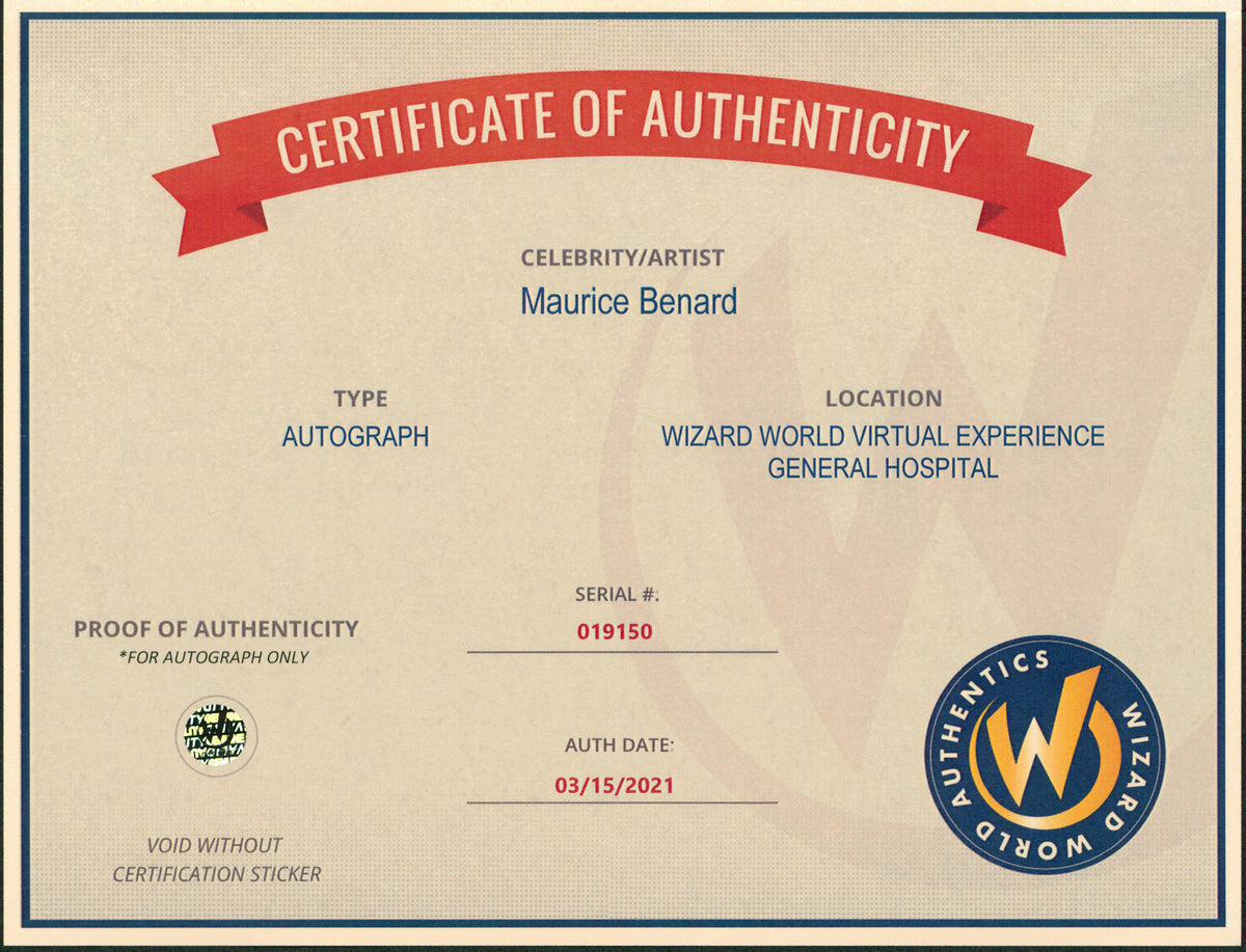 Maurice Benard General Hospital "Sonny" Signed 8x10 Photo Wizard World #019150