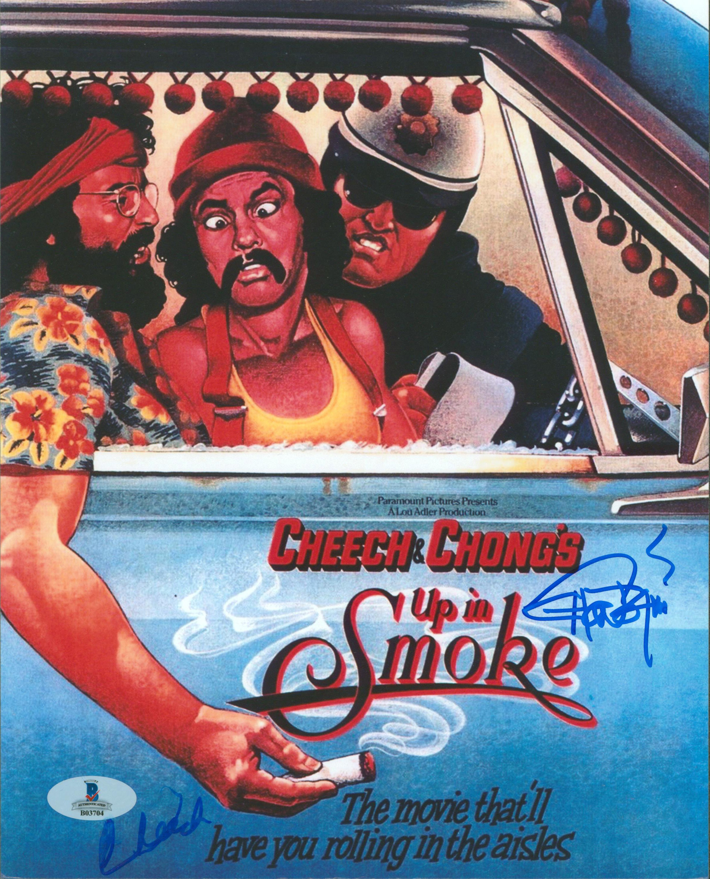 Cheech Marin & Tommy Chong Up in Smoke Authentic Signed 8x10 Photo BAS #B03704