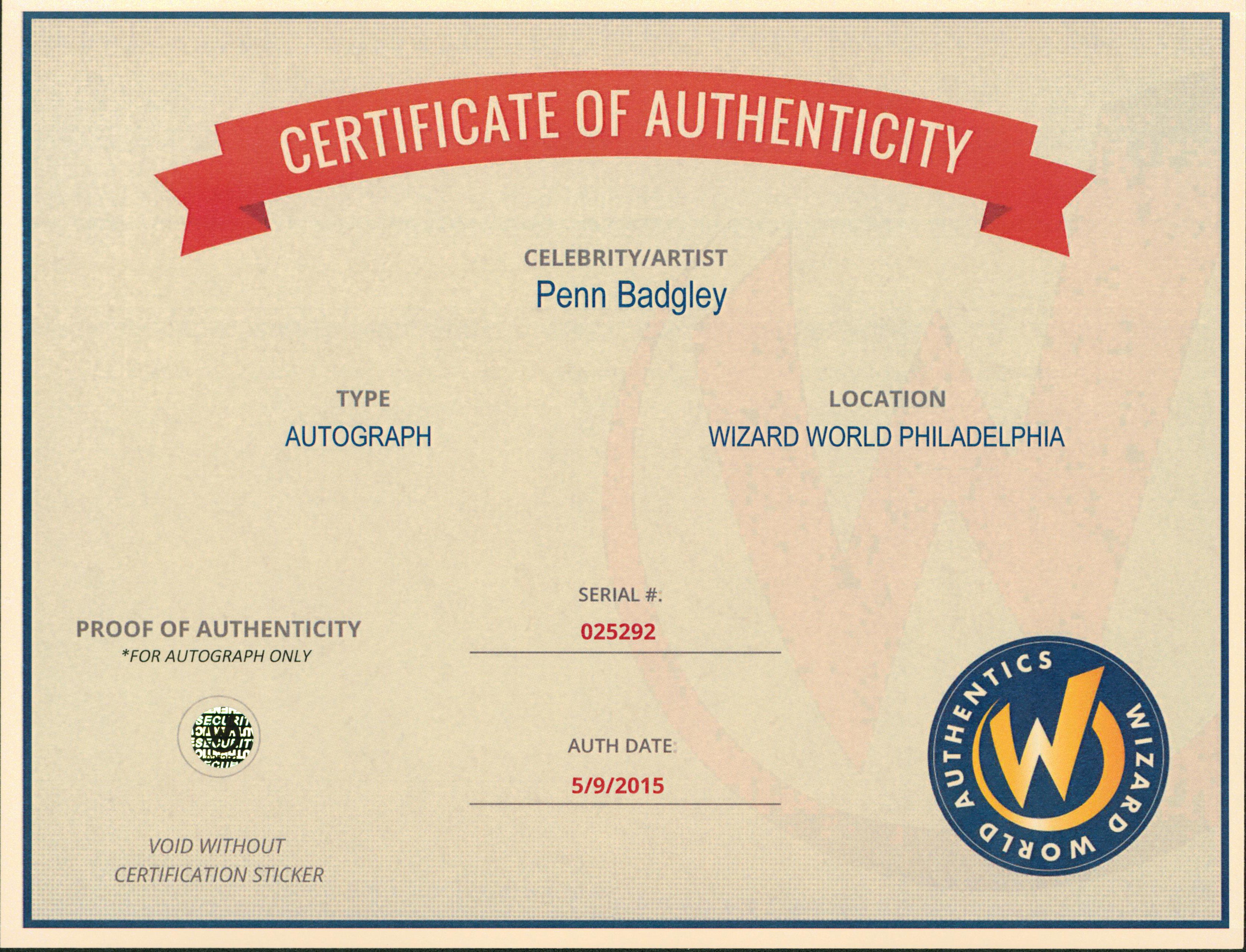 Penn Badgley Gossip Girl Authentic Signed 8x10 Photo Autographed Wizard World 2