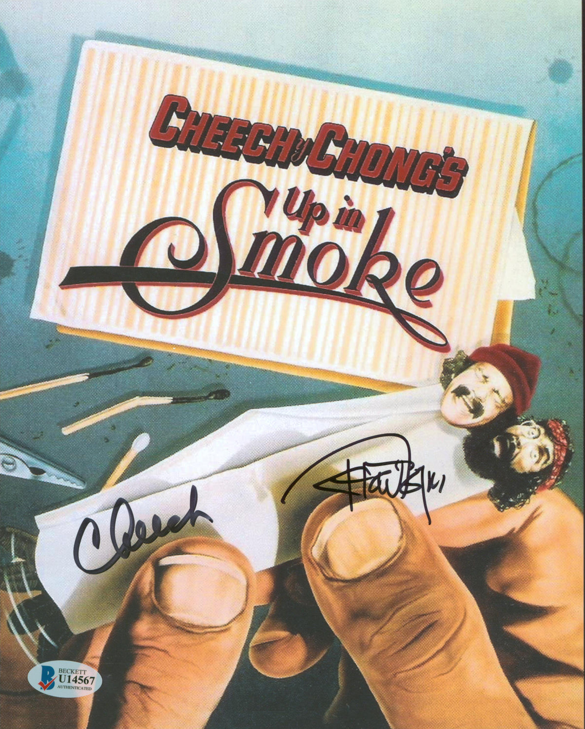 Cheech Marin & Tommy Chong Up in Smoke Authentic Signed 8x10 Photo BAS #U14567