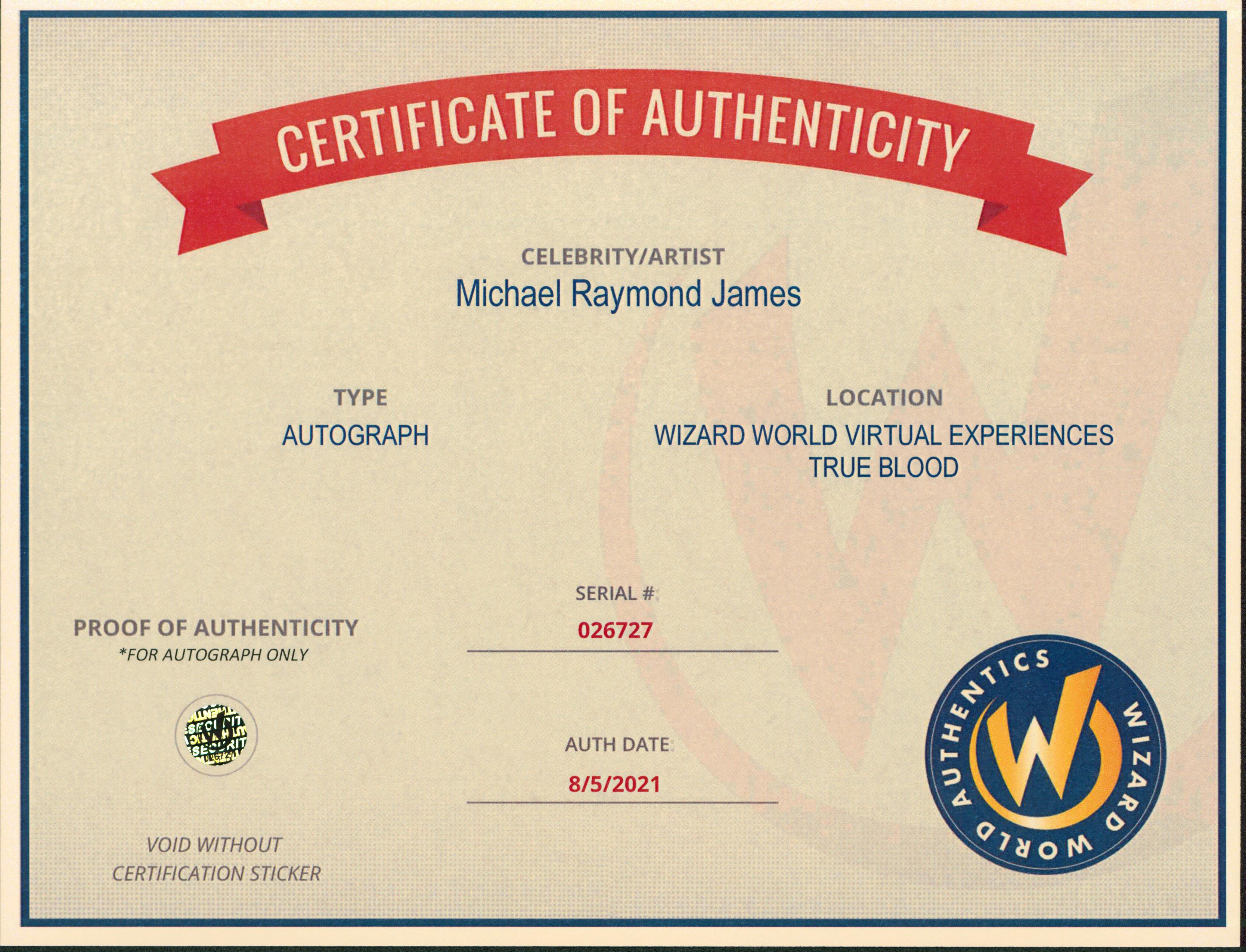 Michael Raymond James Jack Reacher Authentic Signed 8x10 Photo Wizard World