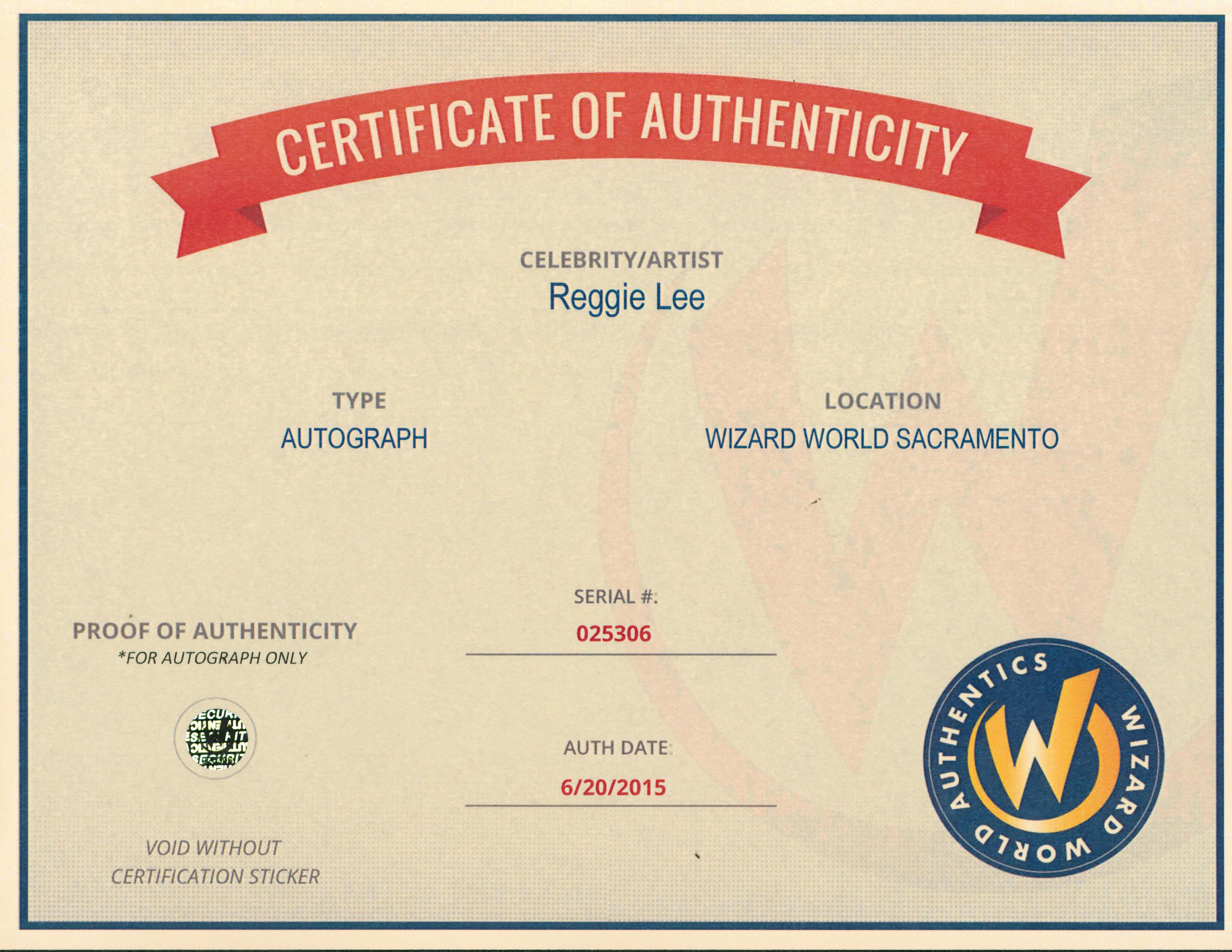 Reggie Lee Grimm Authentic Signed 8x10 Photo Autographed Wizard World 1