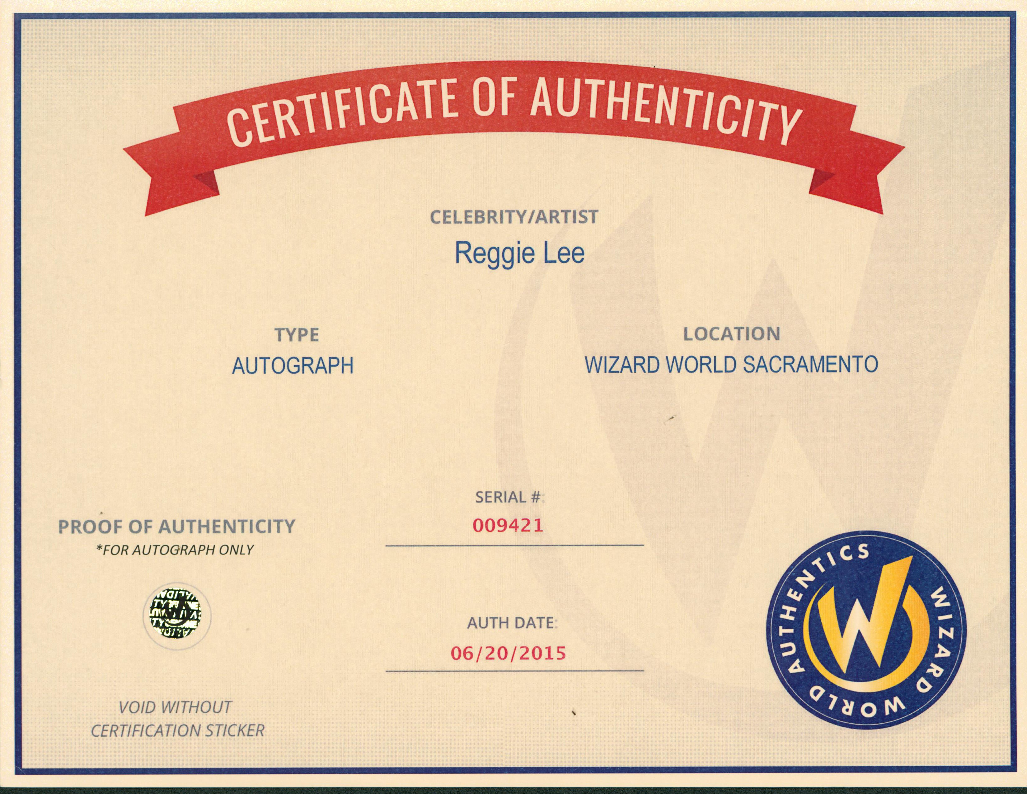 Reggie Lee The Fast & The Furious Authentic Signed 8x10 Photo Wizard World