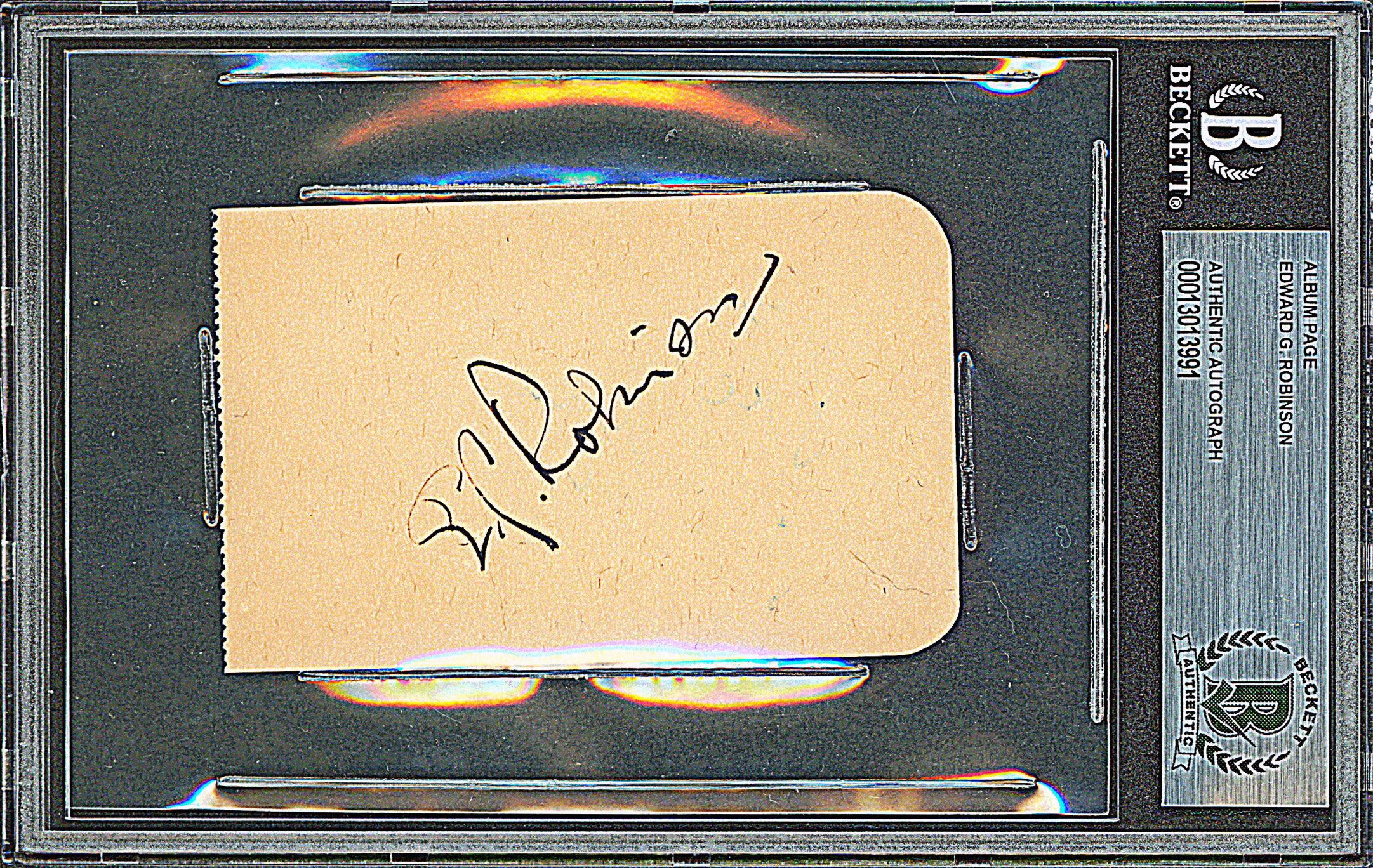 Edward G. Robinson Some Like It Hot Signed 2.4x3.85 Album Page BAS Slabbed