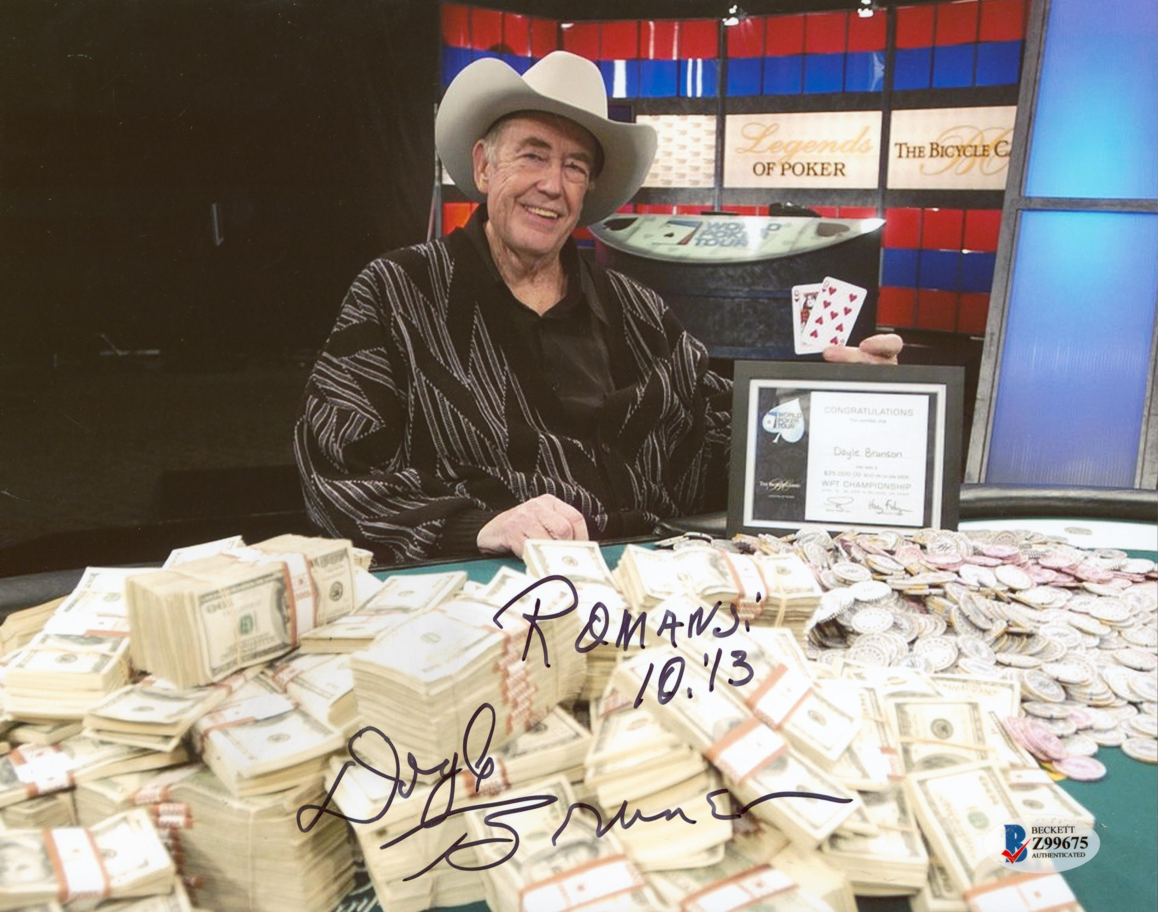 Doyle Brunson "Romans 10:13" Authentic Signed 8x10 Photo Autographed BAS #Z99675