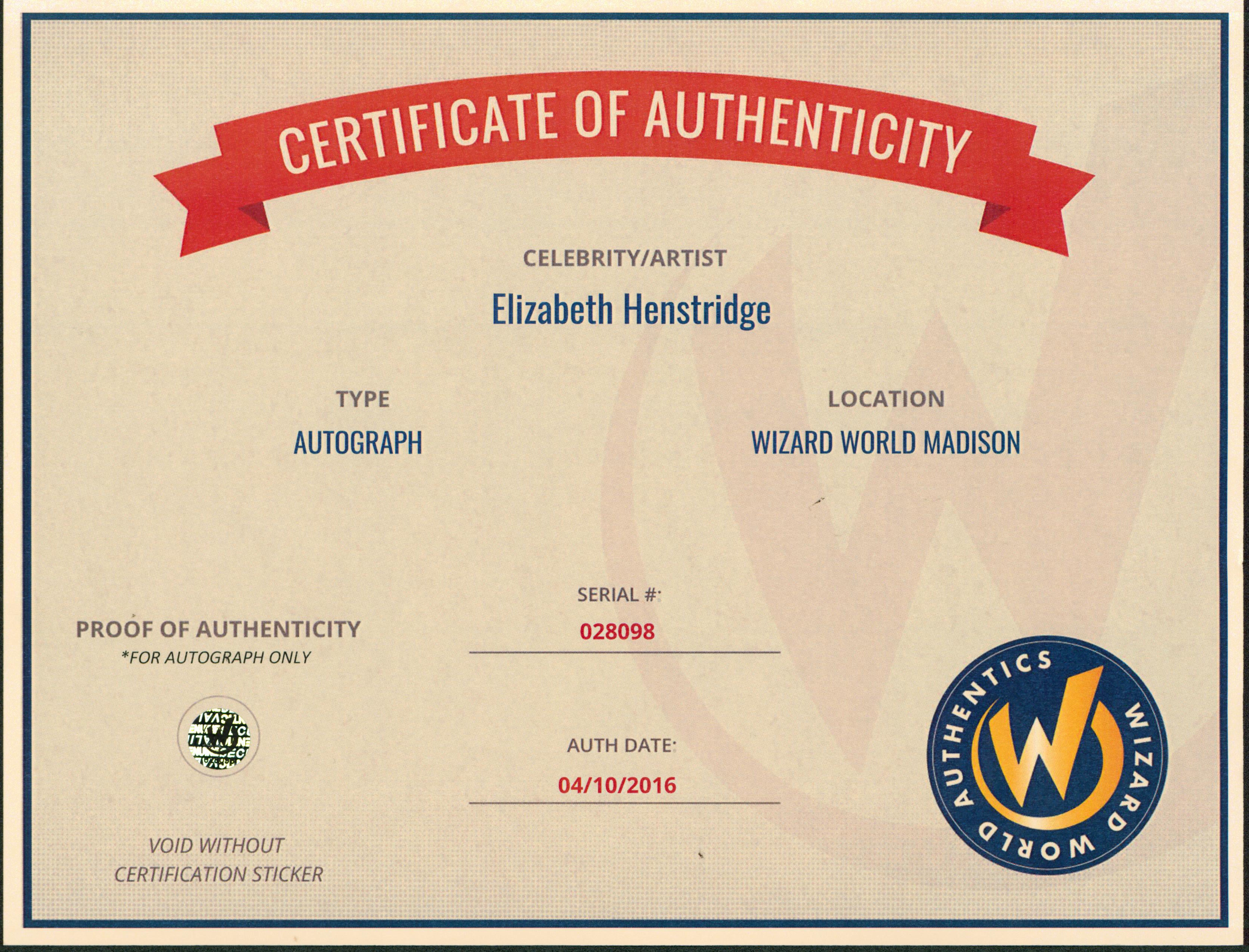 Elizabeth Henstridge Marvel's Agents of SHIELD Signed 8x10 Photo Wizard World 3