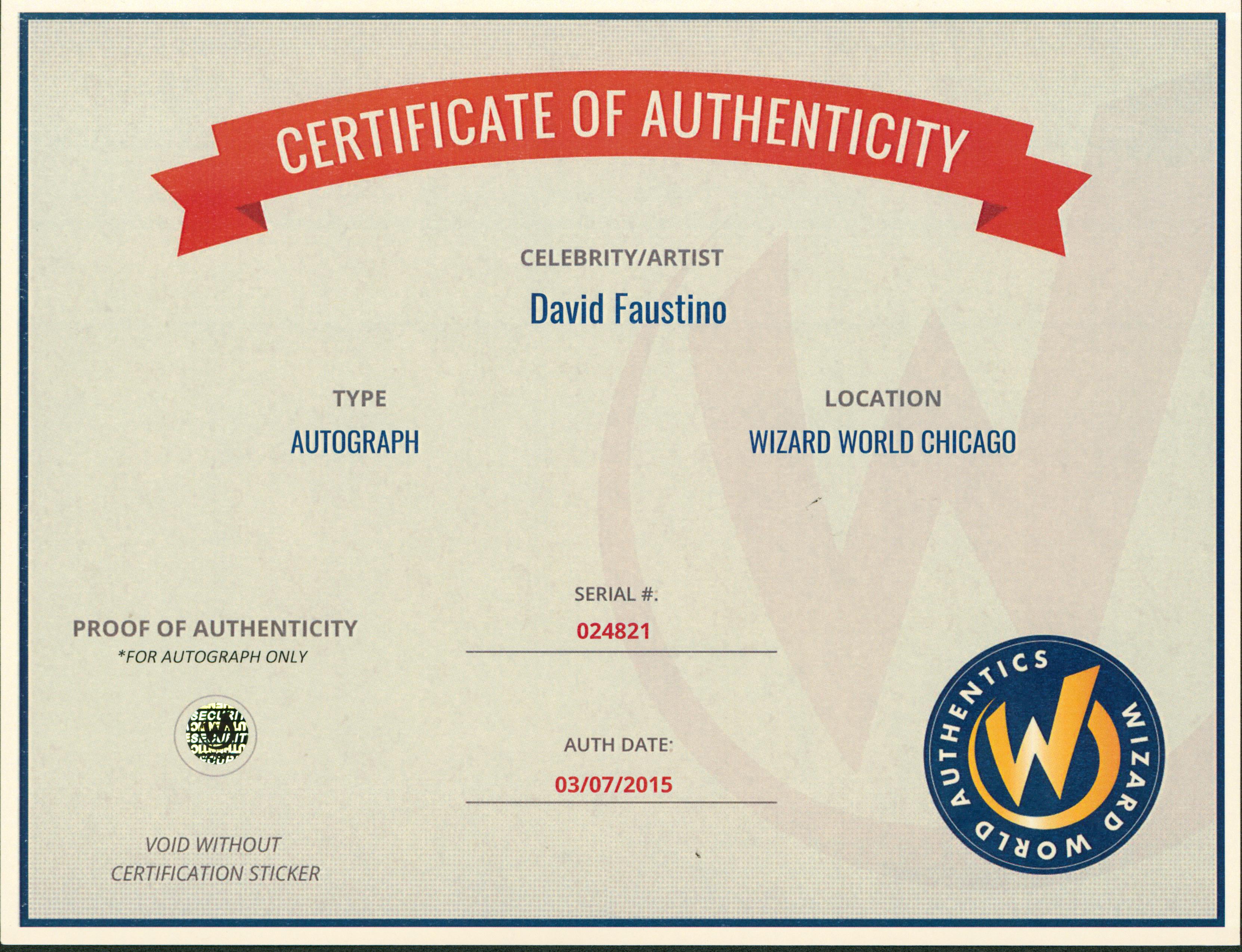 David Faustino Married With Children Authentic Signed 8x10 Photo Wizard World