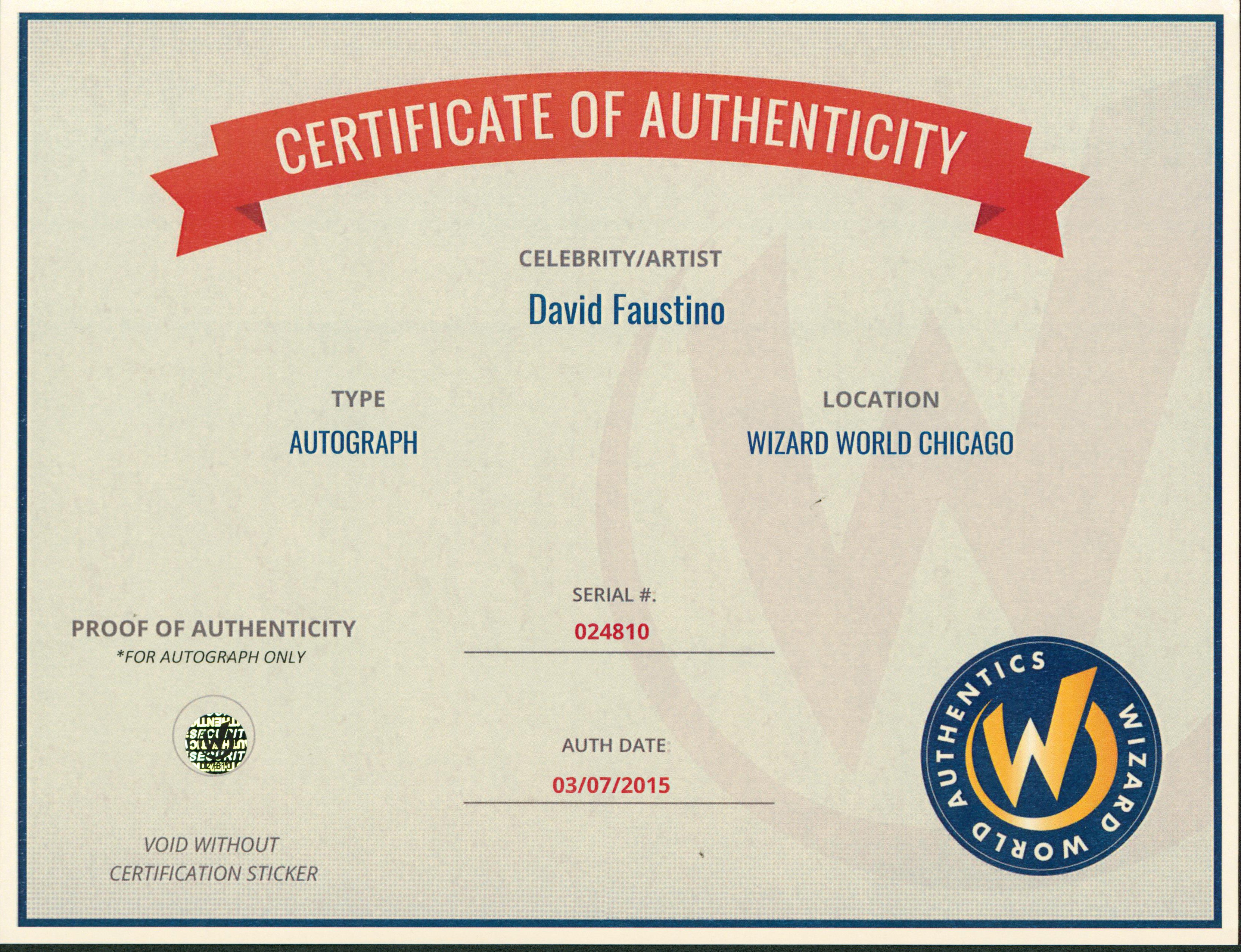 David Faustino Married With Children Authentic Signed 8x10 Photo Wizard World