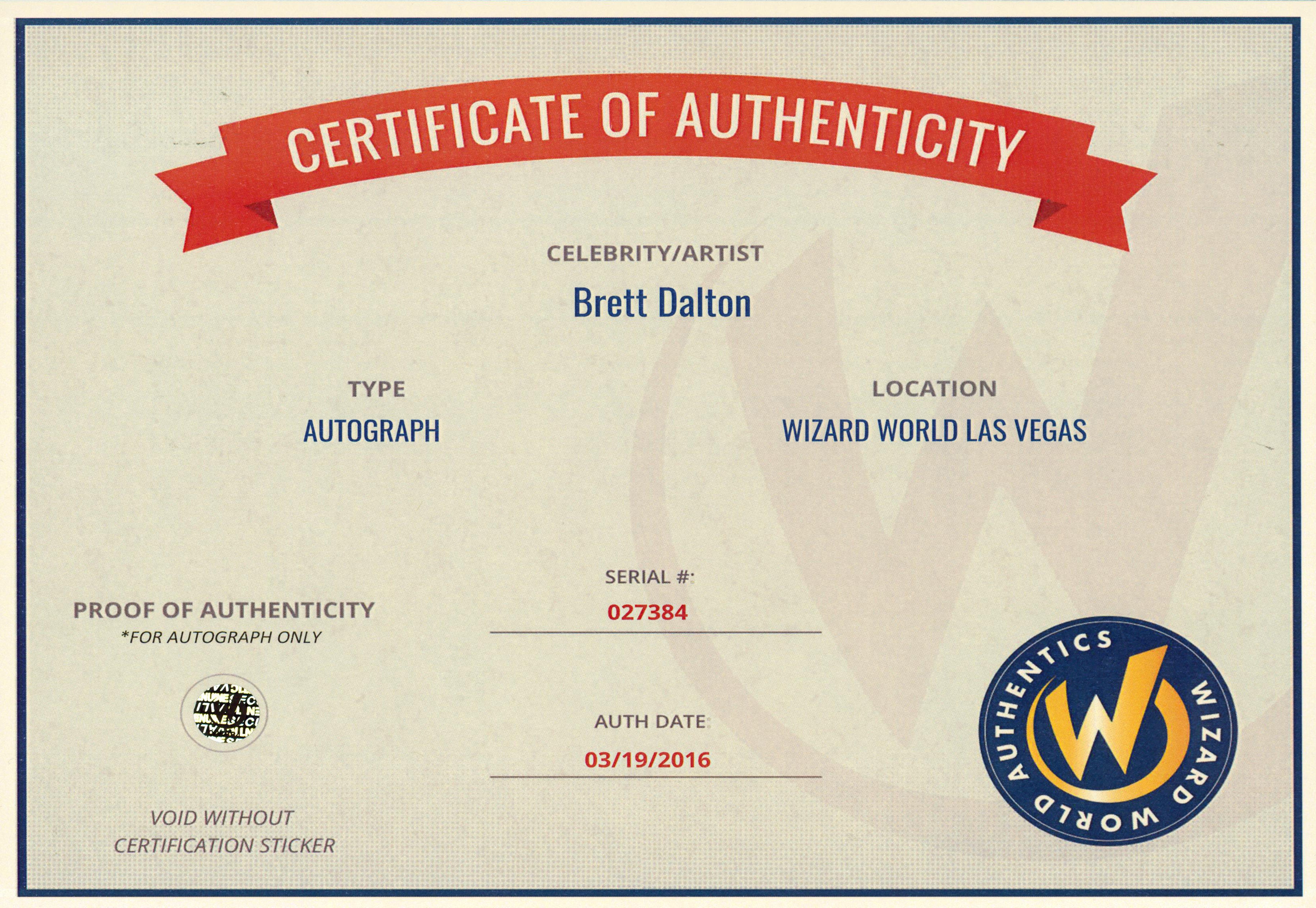 Brett Dalton Marvel Agents of SHIELD Authentic Signed 8x10 Photo Wizard World 3