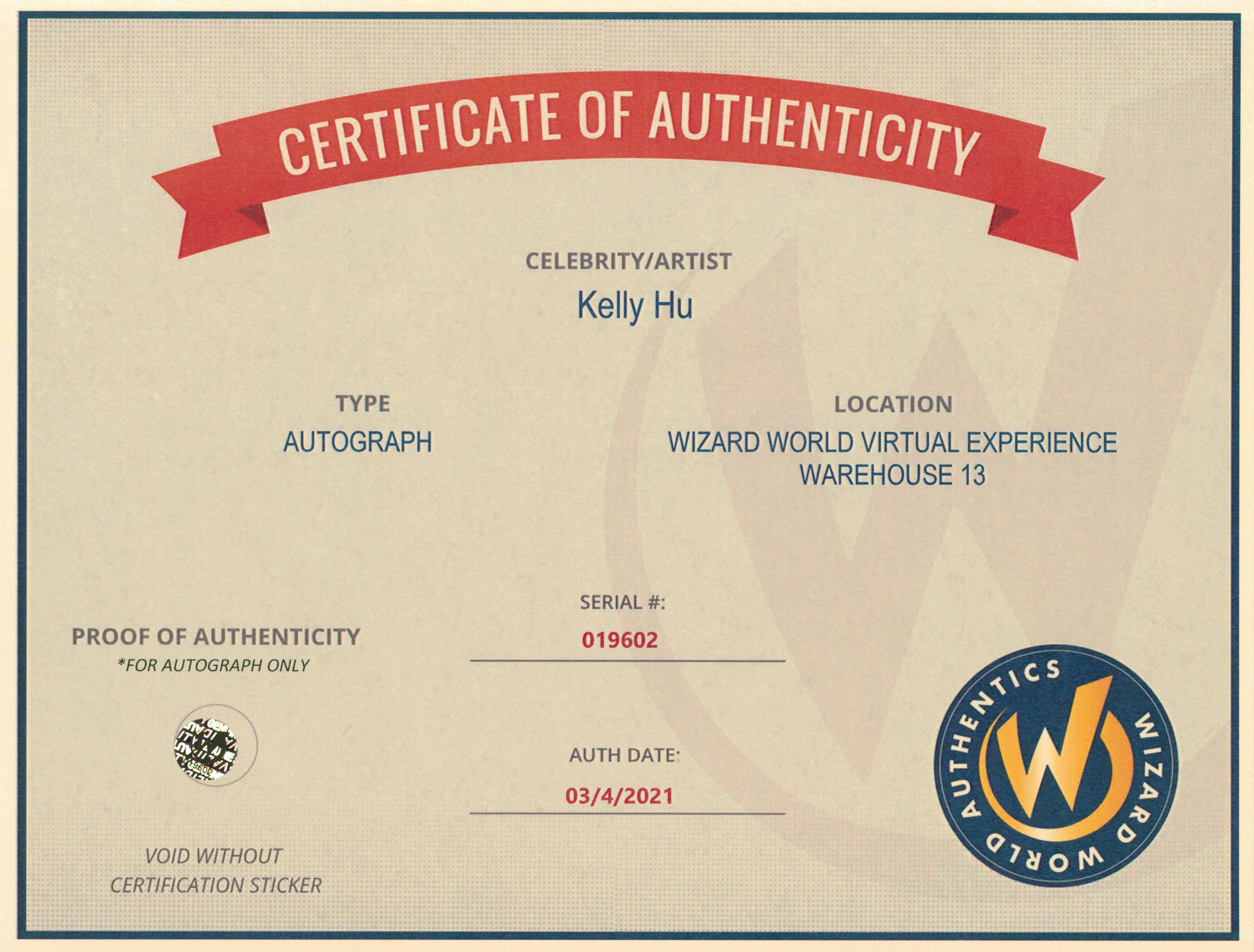 Kelly Hu Teenage Mutant Ninja Turtles Authentic Signed 8x10 Photo Wizard World