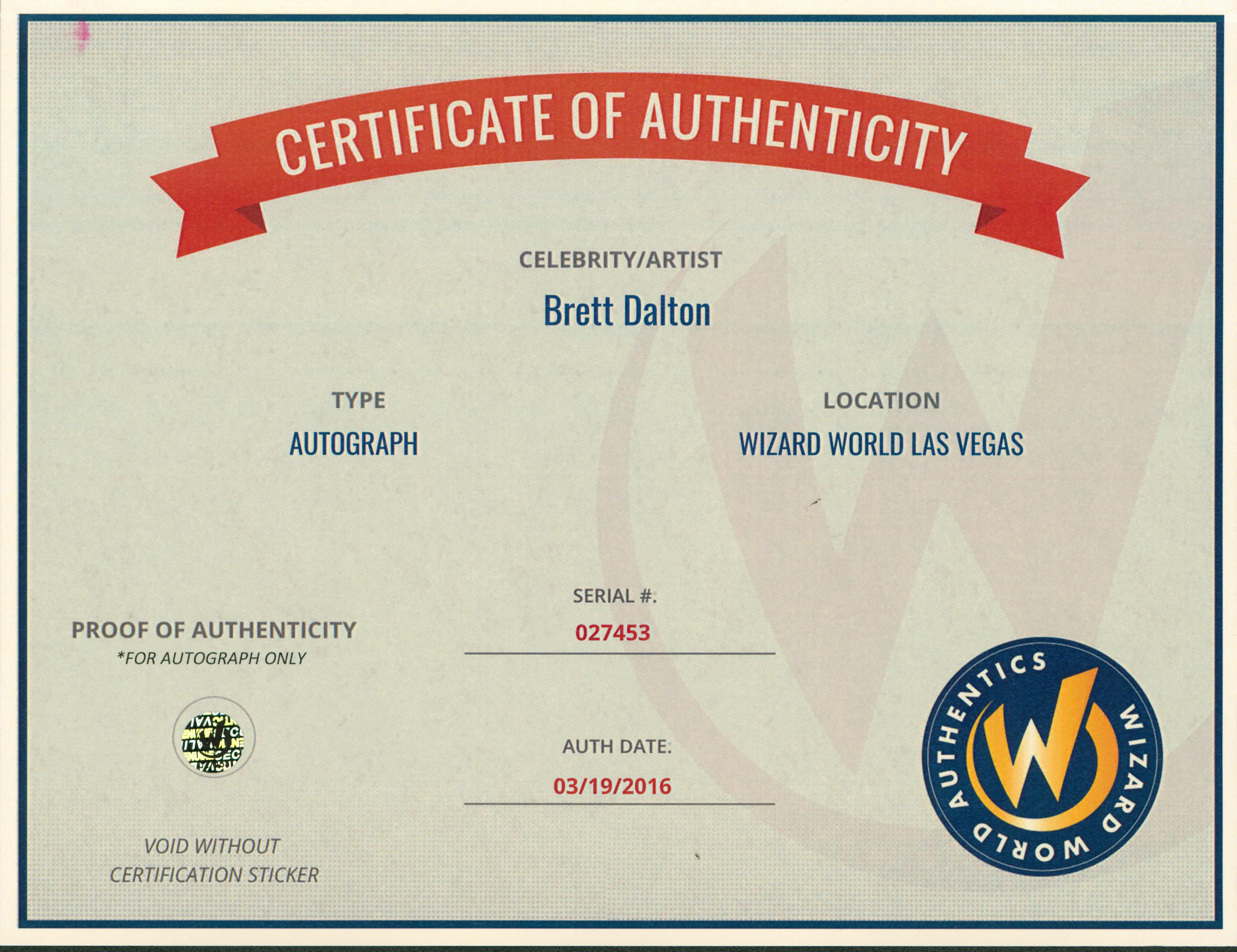 Brett Dalton Marvel Agents of SHIELD Authentic Signed 8x10 Photo Wizard World 4