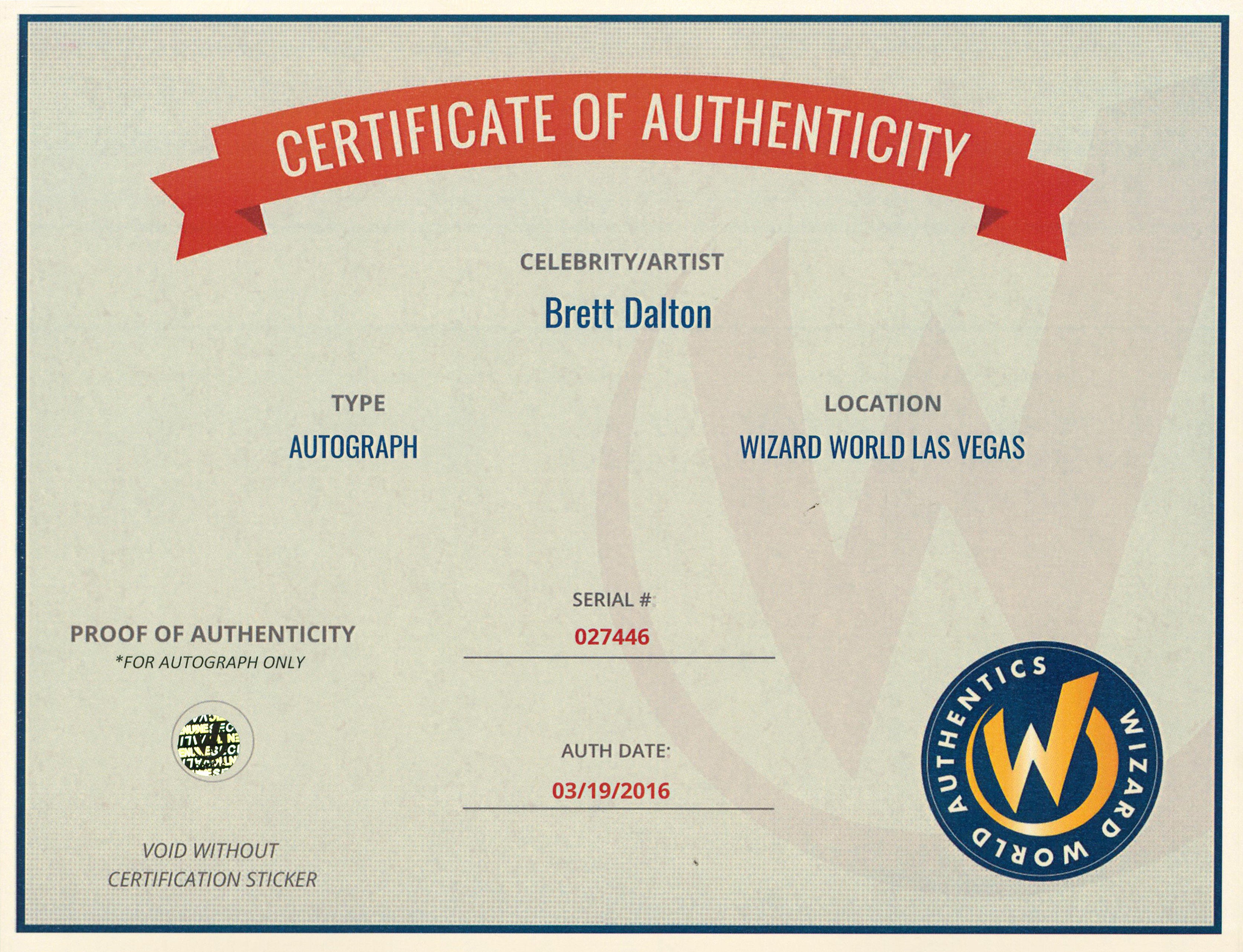 Brett Dalton Marvel Agents of SHIELD Authentic Signed 8x10 Photo Wizard World 1