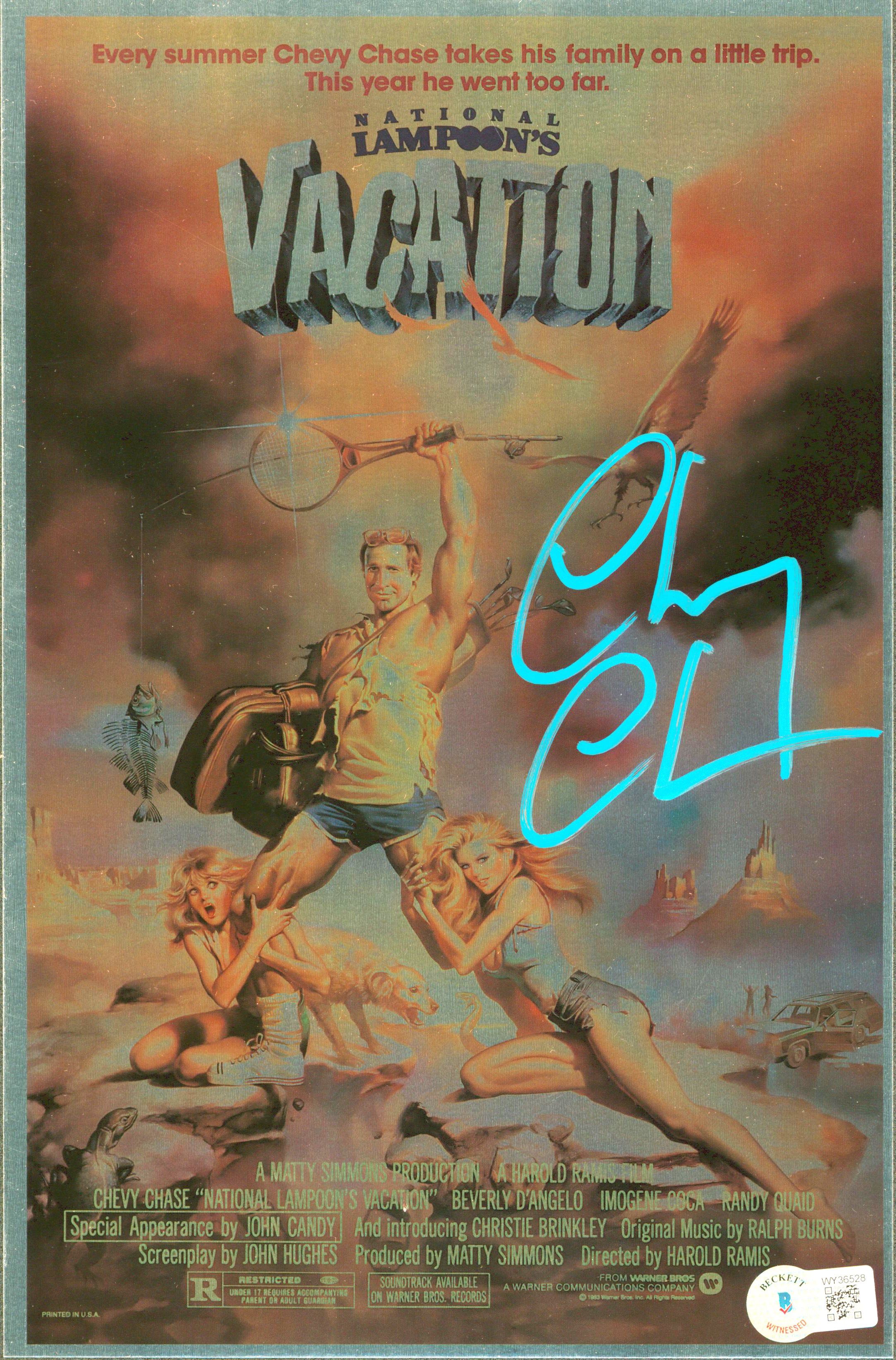 Chevy Chase Vacation Authentic Signed 7.15x11 Metallic Photo BAS Wit #WY36528