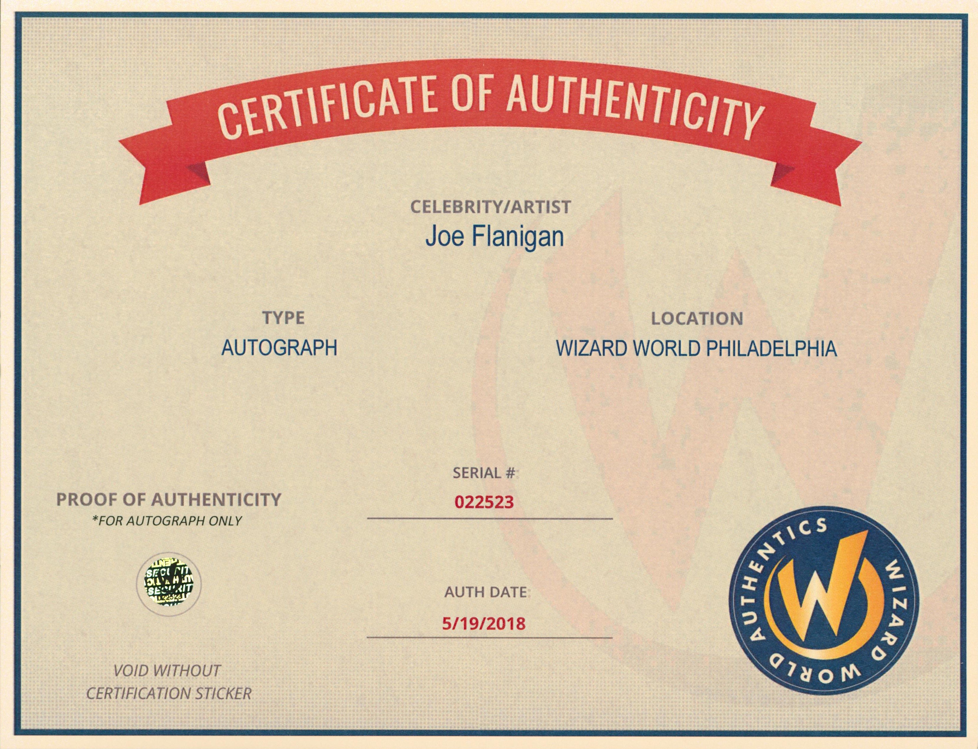 Joe Flanigan Stargate Atlantis Authentic Signed 8x10 Photo Wizard World