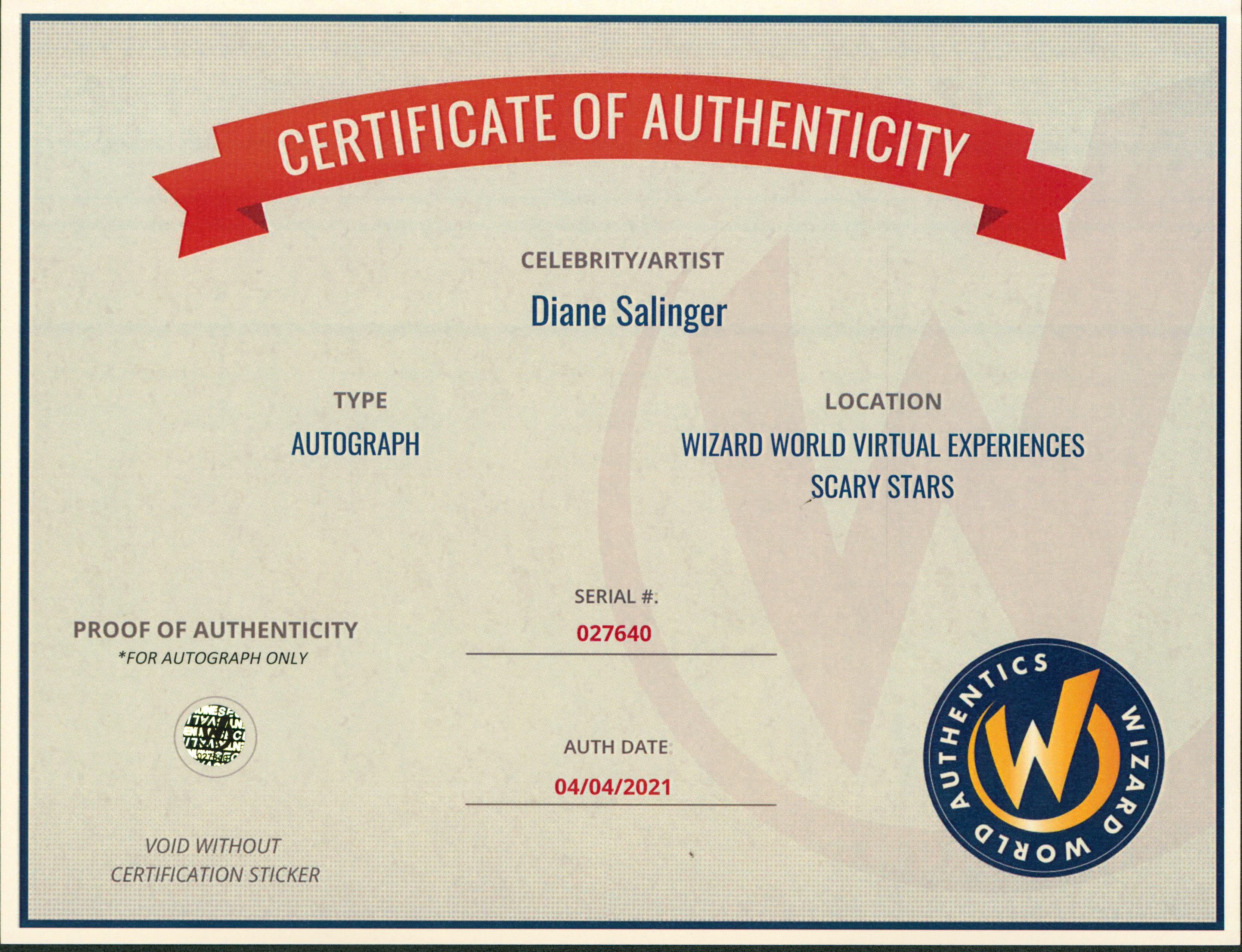 Diane Louise Salinger Star Trek Deep Space Nine Signed 8x10 Photo Wizard World 2